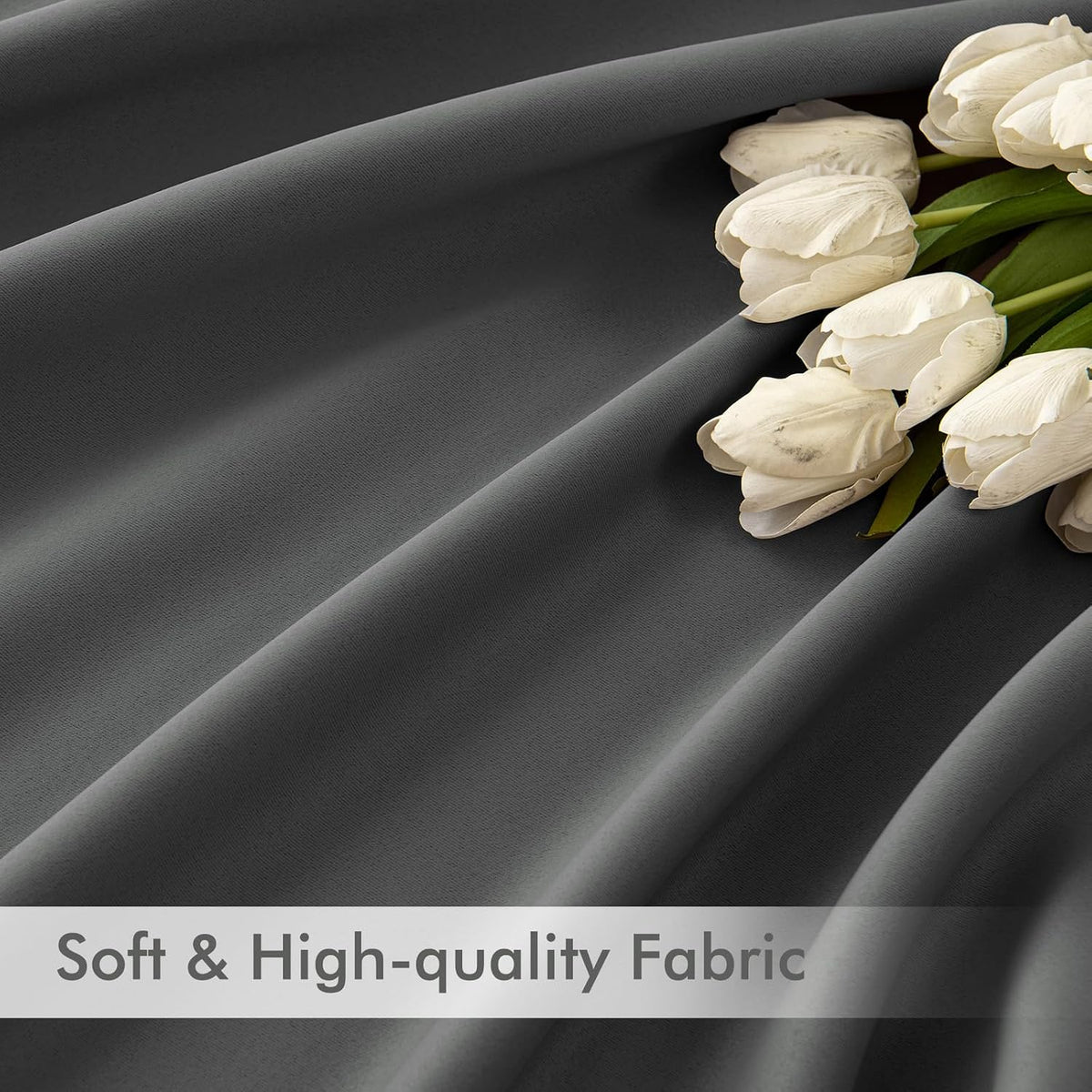 120"L x 52"W polyester curtains in Grey, alternate view 6