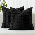 16"L x 16"W corduroy throw pillow accessories in Black