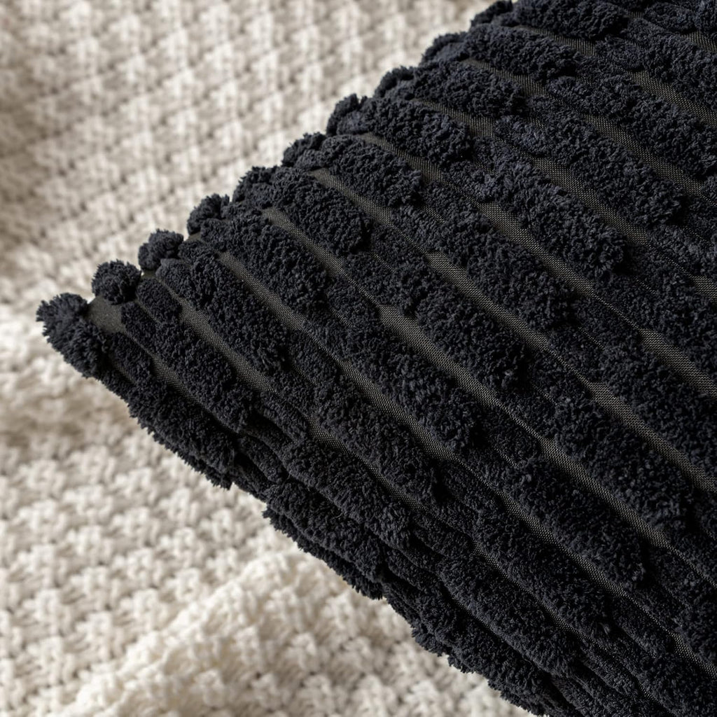 16"L x 16"W corduroy throw pillow accessories in Black, alternate view 2