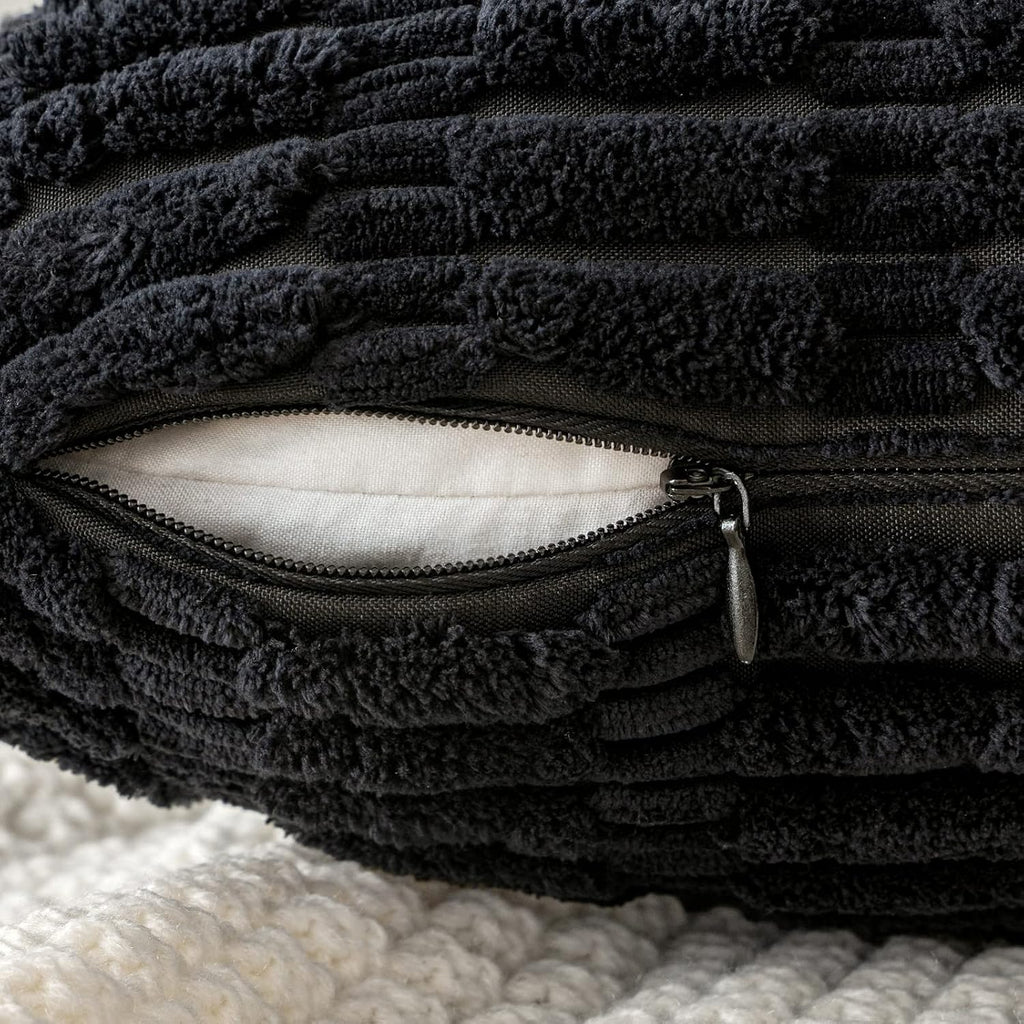 16"L x 16"W corduroy throw pillow accessories in Black, alternate view 3
