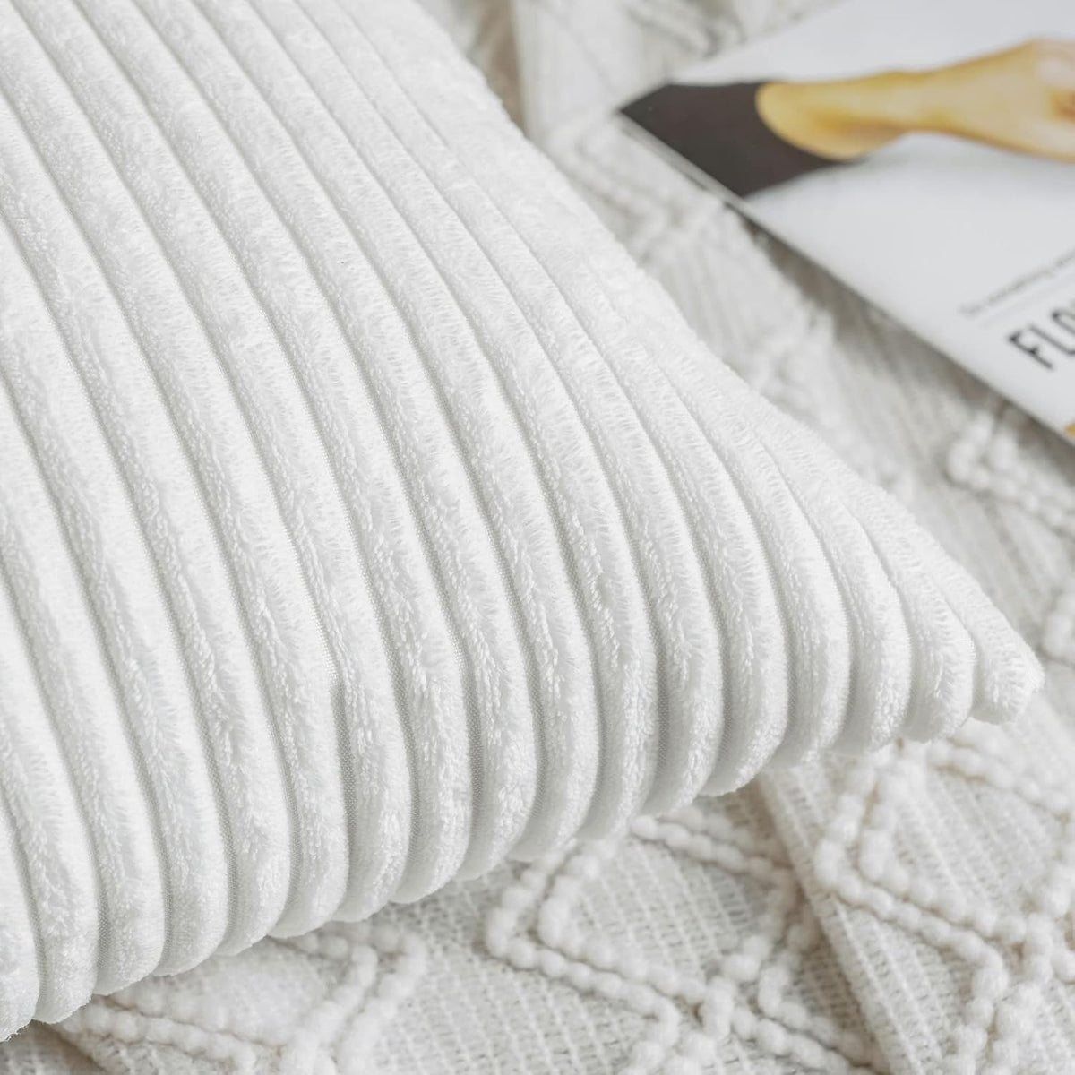 16"L x 16"W polyester throw pillow accessories in Pure White, alternate view 2