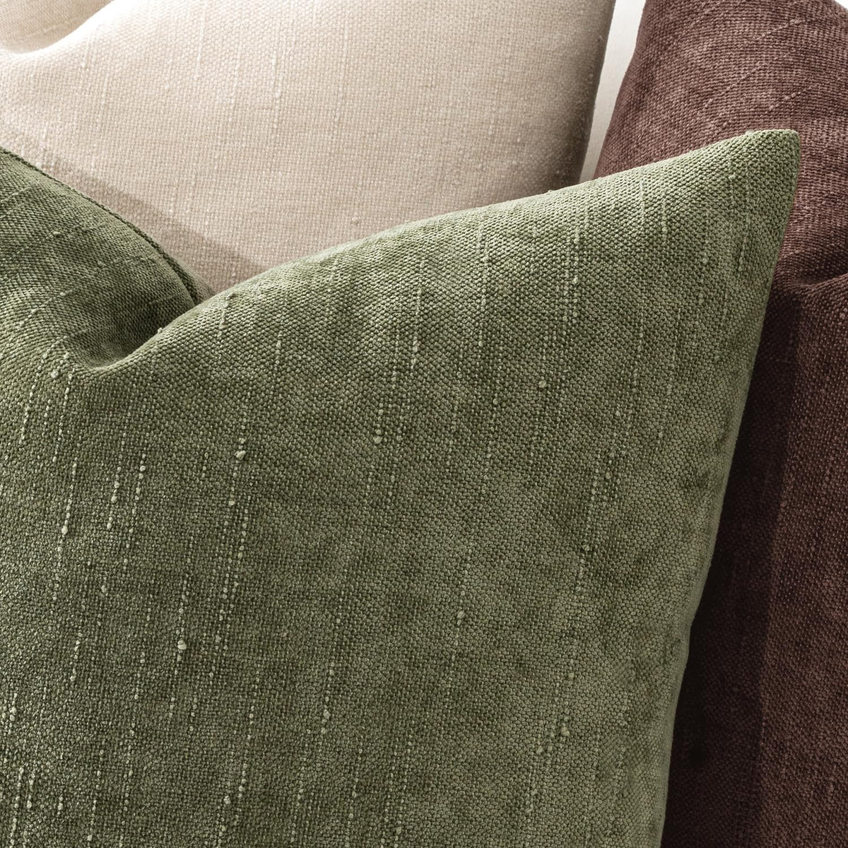 18"L x 18"W chenille throw pillow accessories in Olive Green, alternate view 5