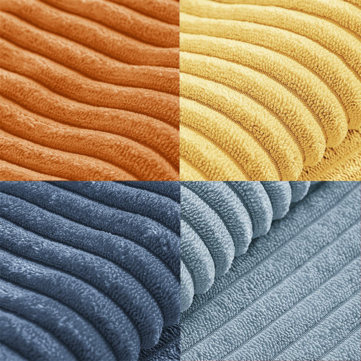 18"L x 18"W corduroy throw pillow accessories in Yellow Blue, alternate view 6