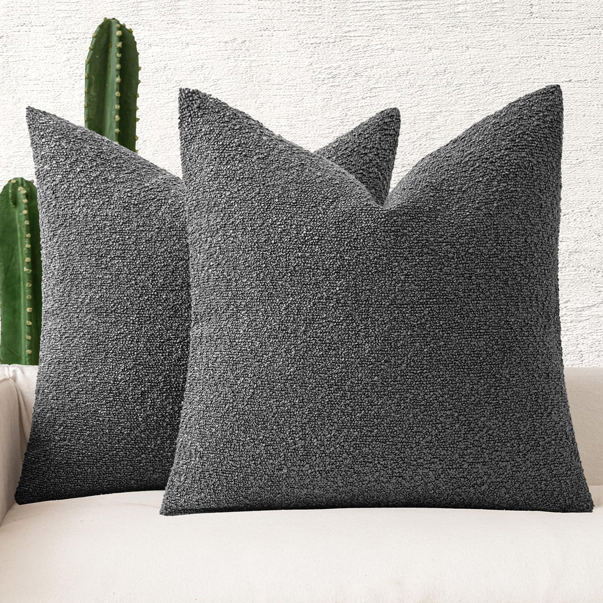18"L x 18"W throw pillow accessories in Charcoal