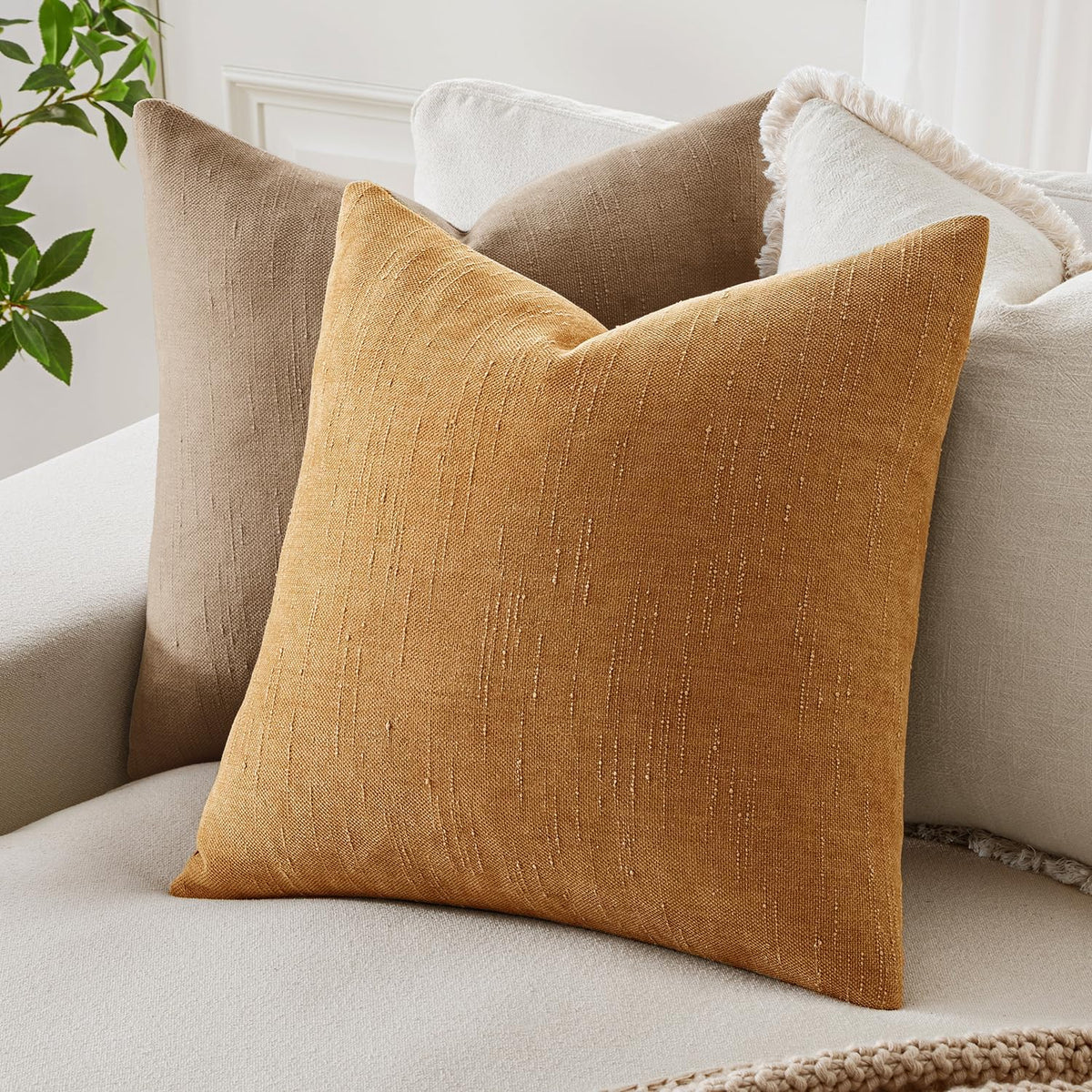 20"L x 12"W chenille throw pillow accessories in Golden Brown, alternate view 5