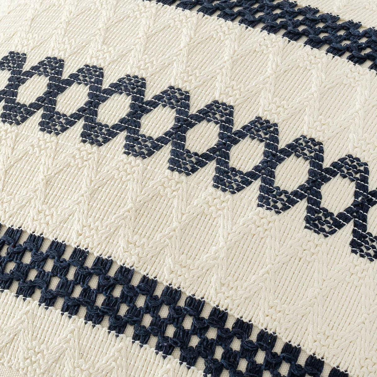 20"L x 12"W cotton throw pillow accessories in Navy Blue, alternate view 4