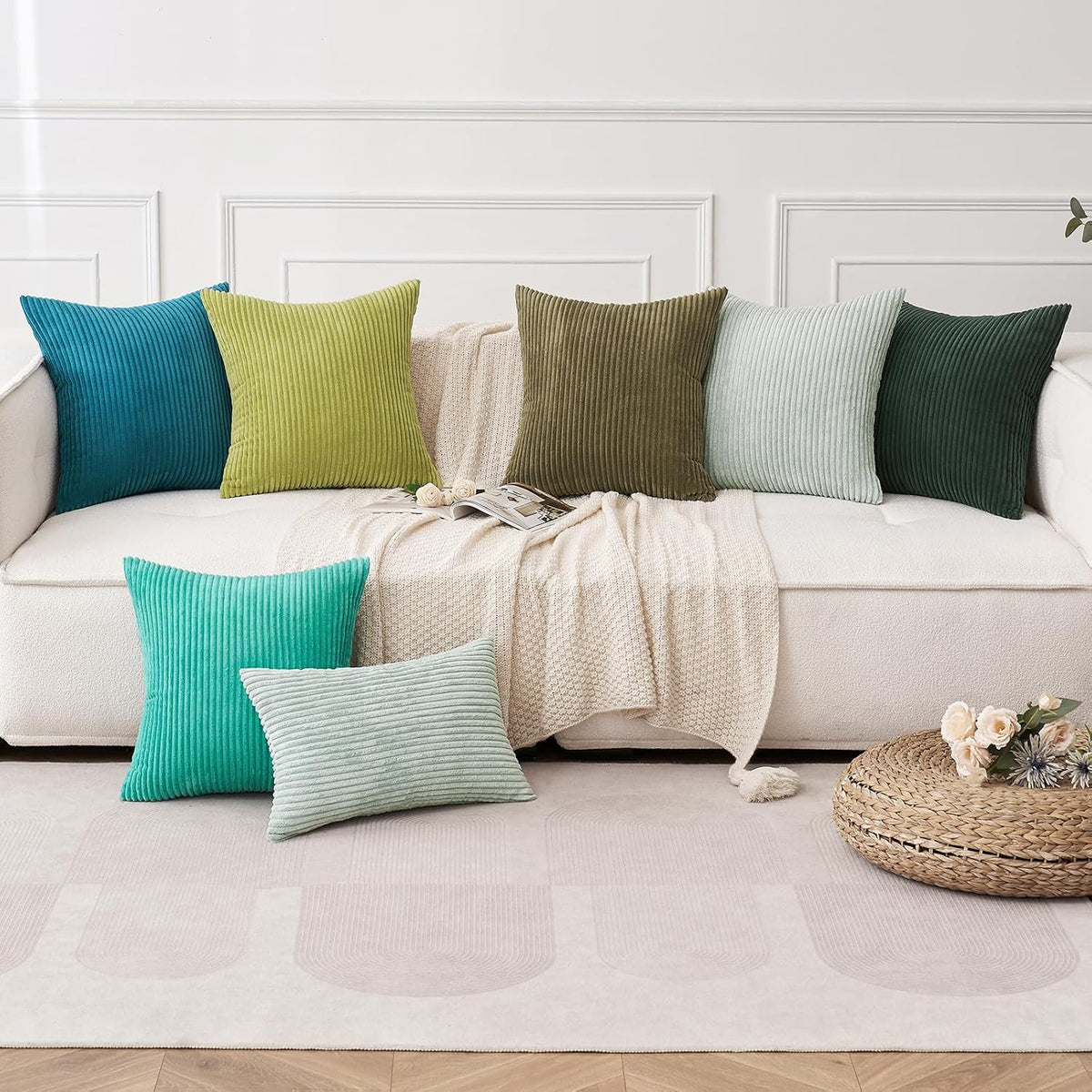 20"L x 12"W polyester throw pillow accessories in Army Green, alternate view 5
