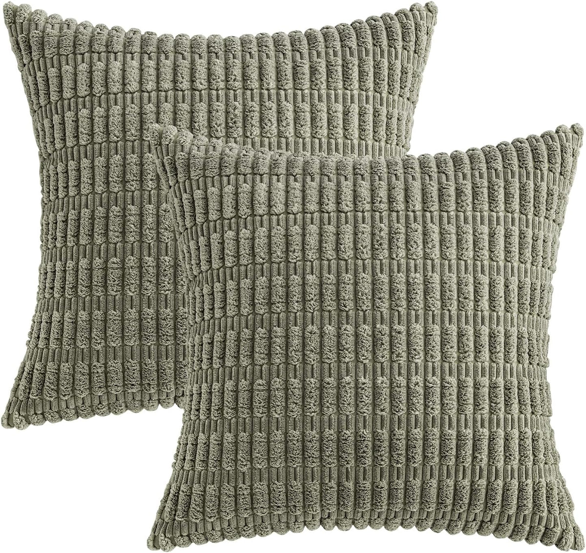 20"L x 20"W corduroy throw pillow accessories in Light Olive Green, alternate view 6