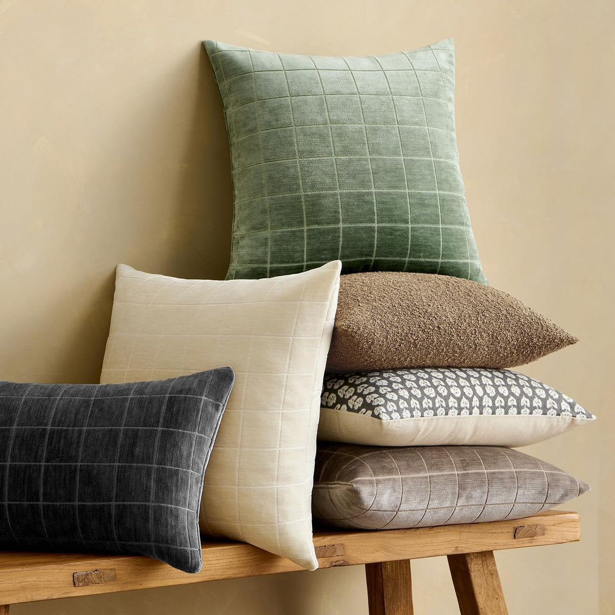 20"L x 20"W polyester throw pillow accessories in Sage, alternate view 6