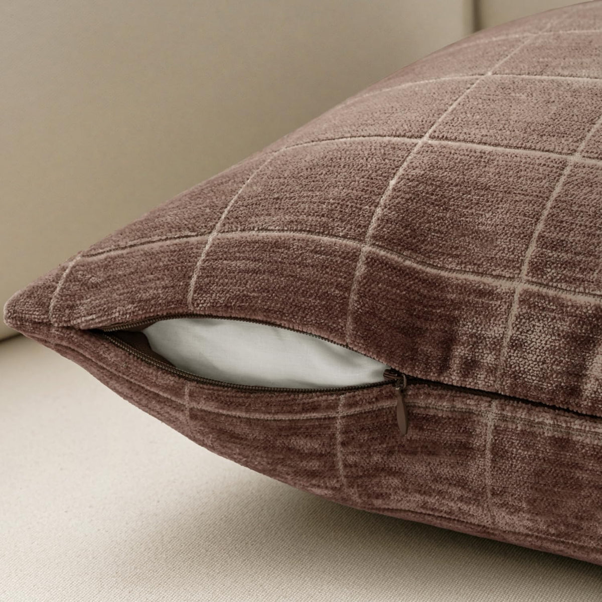 22"L x 22"W polyester throw pillow accessories in Reddish Brown, alternate view 7