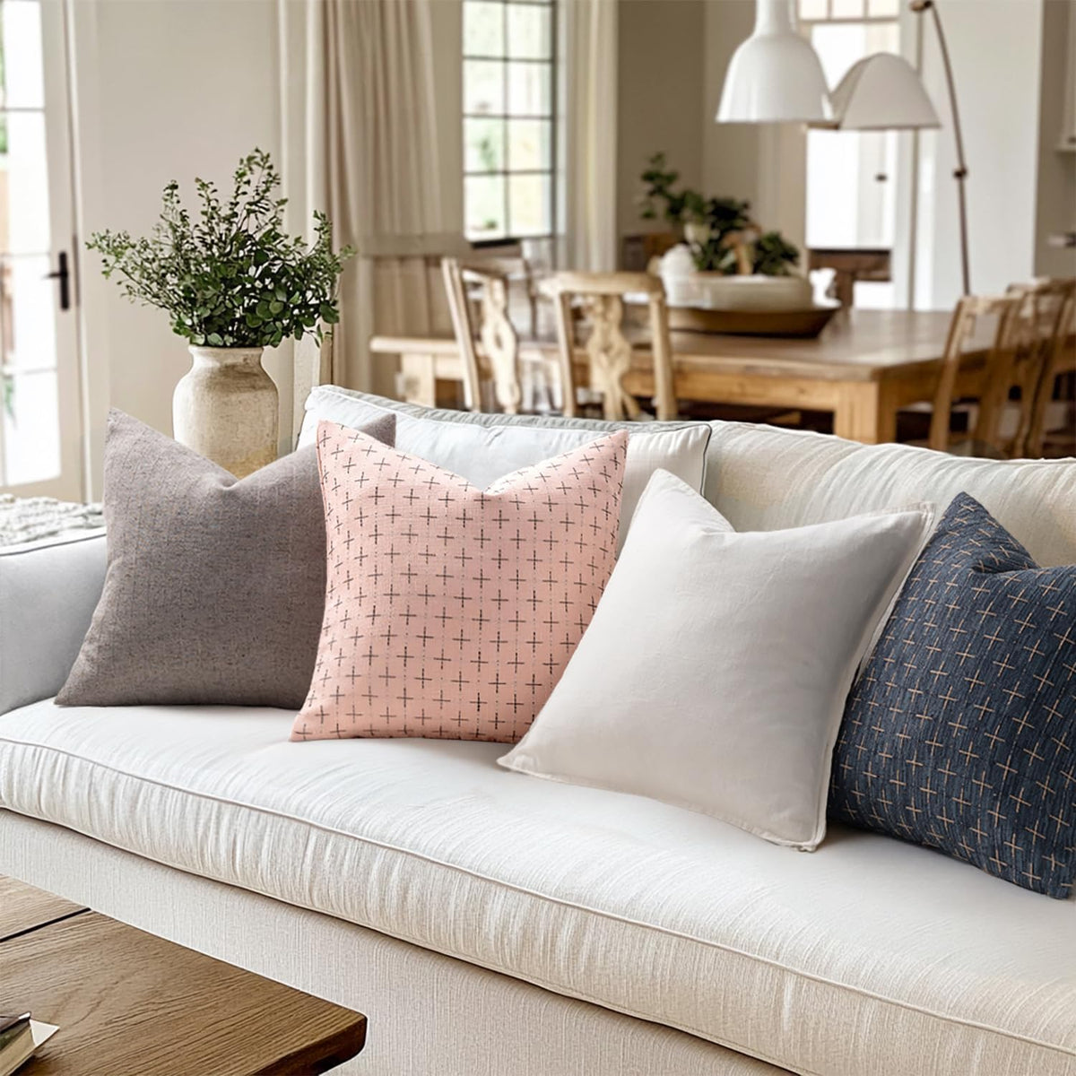 24"L x 24"W polyester throw pillow accessories in Pink, alternate view 4
