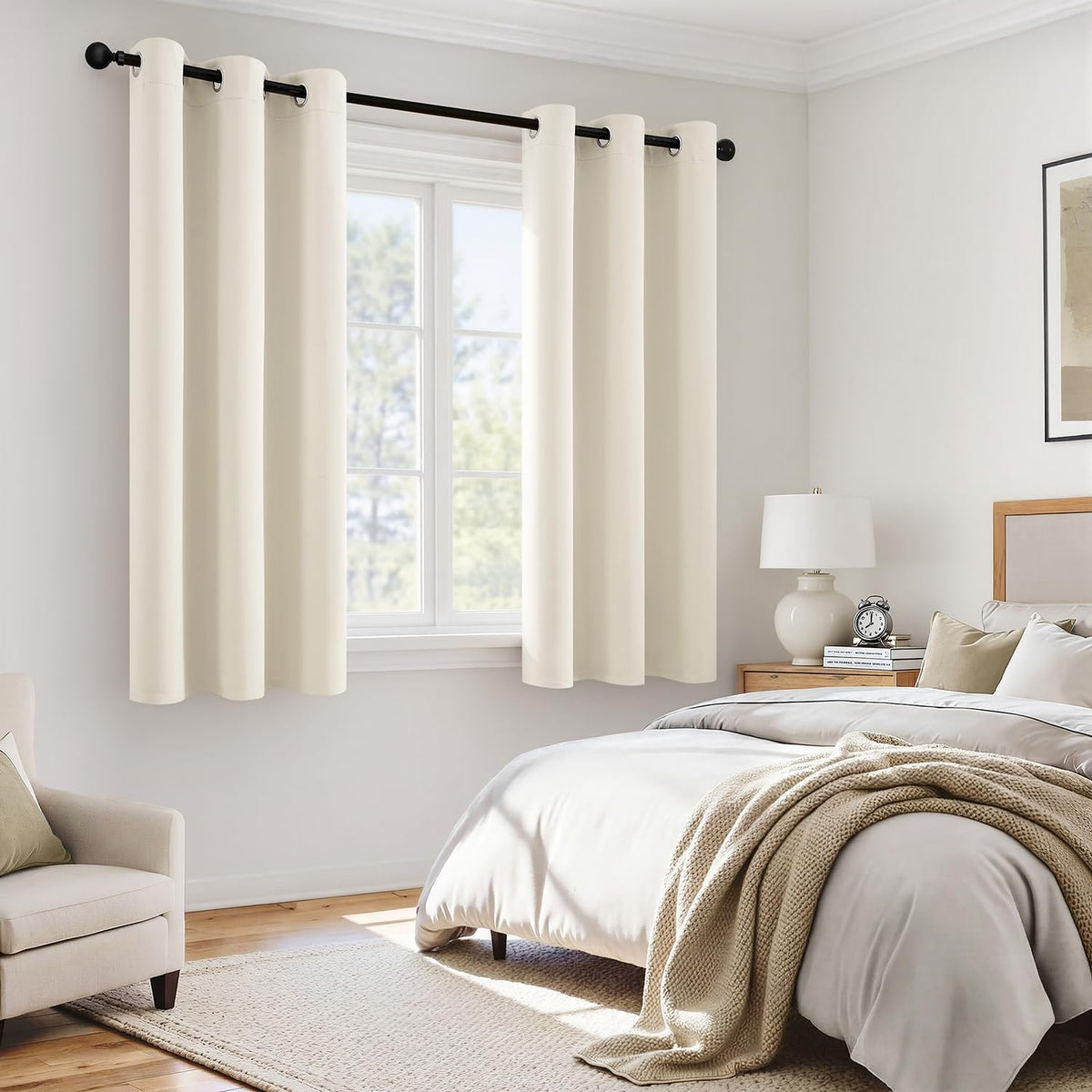 45"L x 40"W polyester curtains in Cream, alternate view 6