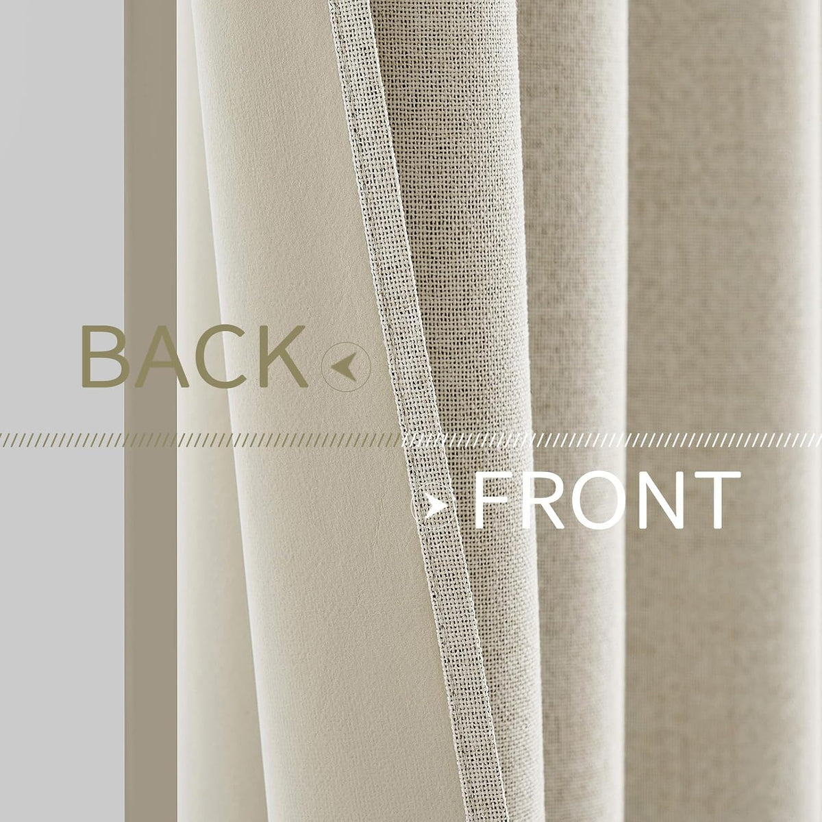 63"L x 42"W polyester curtains in Cream, alternate view 6