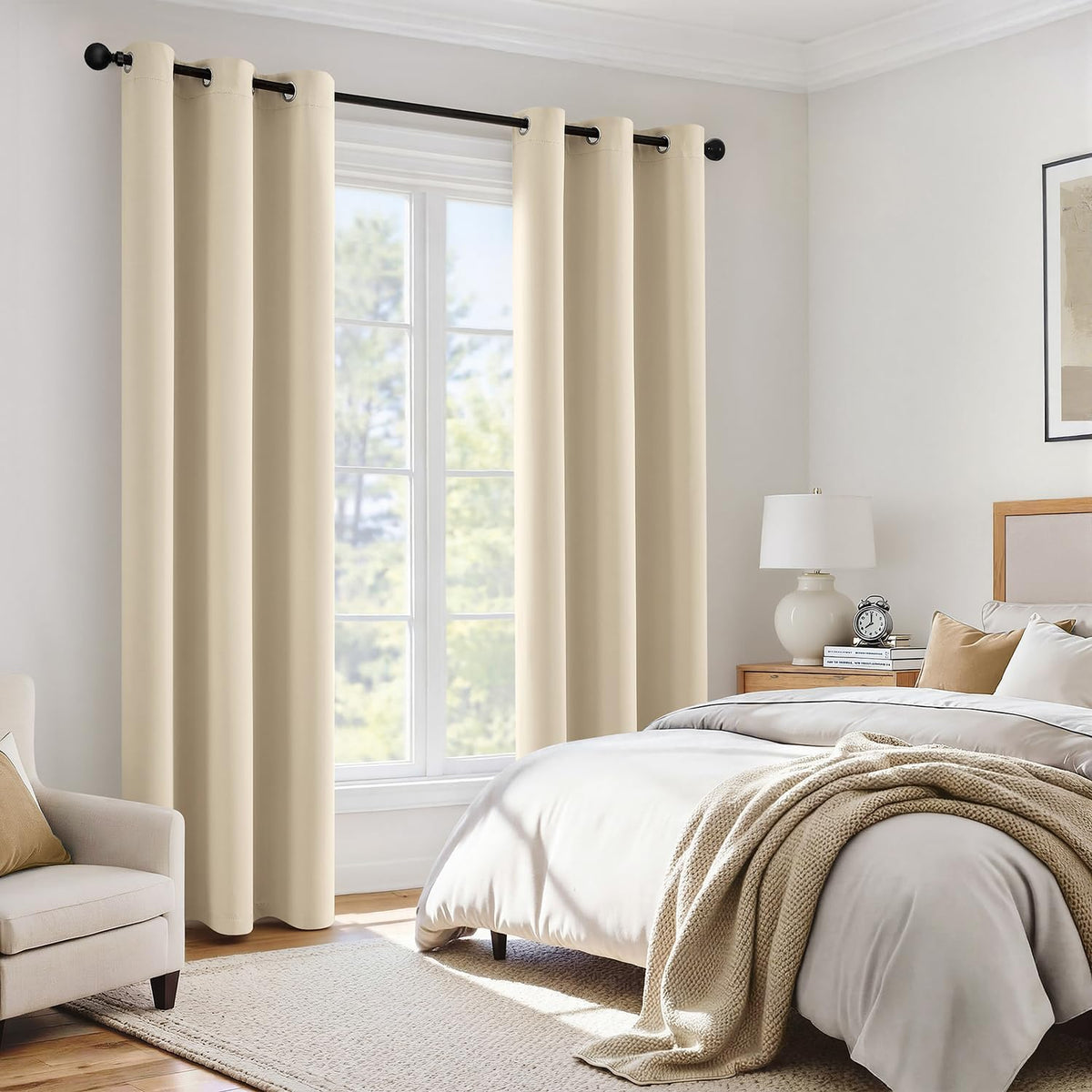72"L x 40"W polyester curtains in Cream Beige, alternate view 6