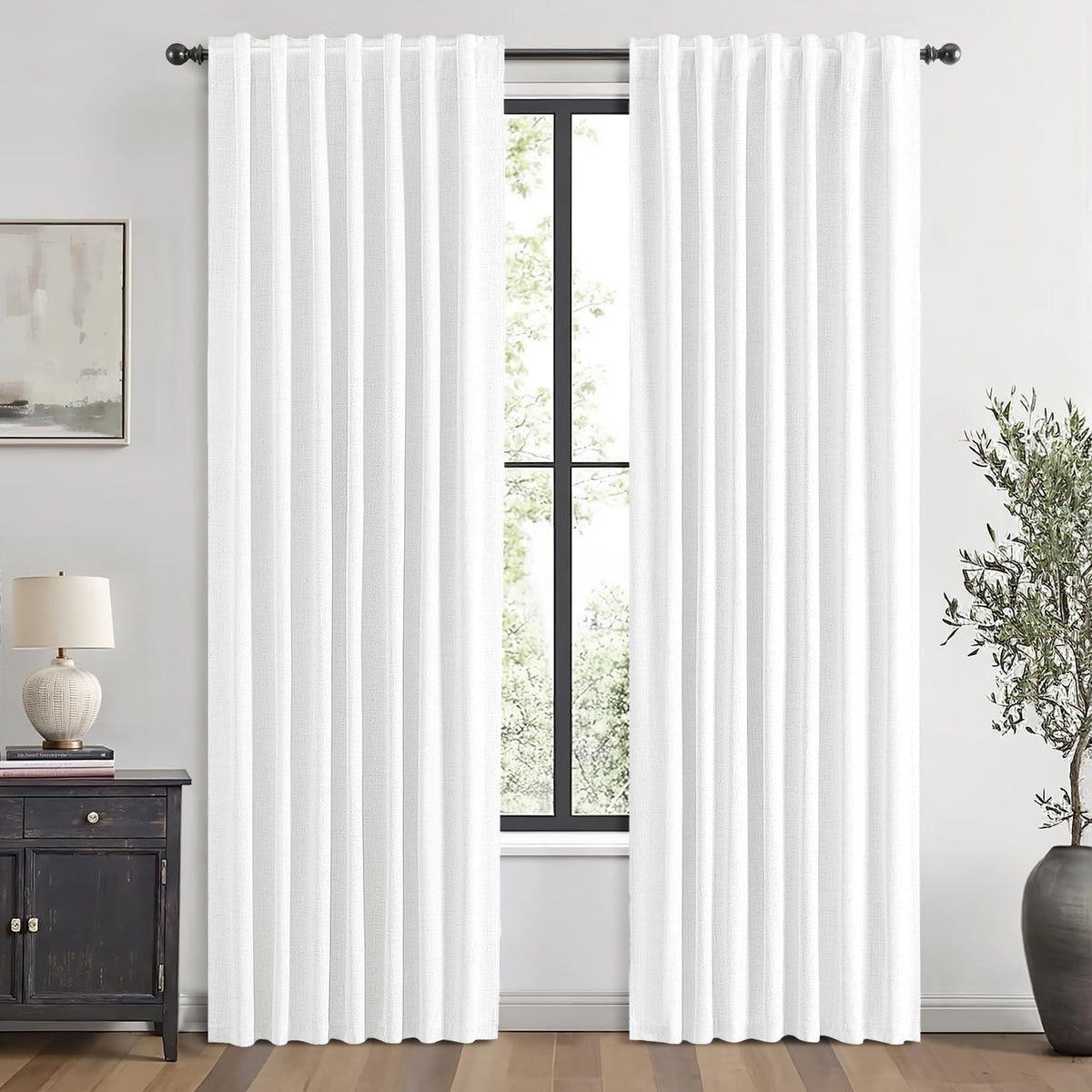 72"L x 42"W polyester curtains in Bright White