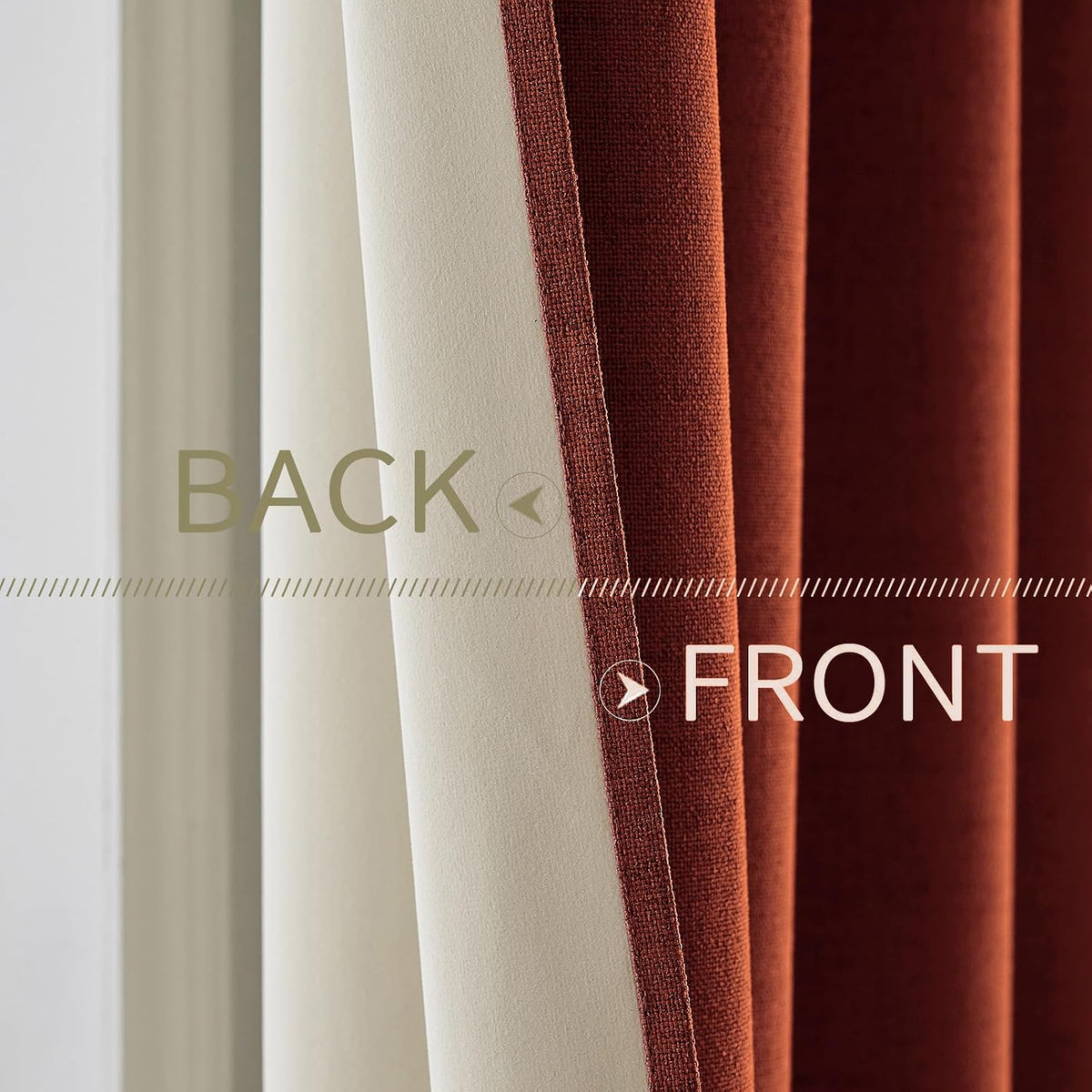 72"L x 52"W polyester curtains in Burnt Orange, alternate view 6