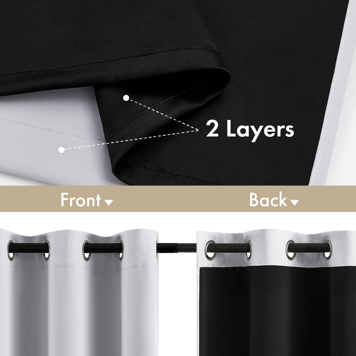 84"L x 40"W polyester curtains in Greyish White, alternate view 3