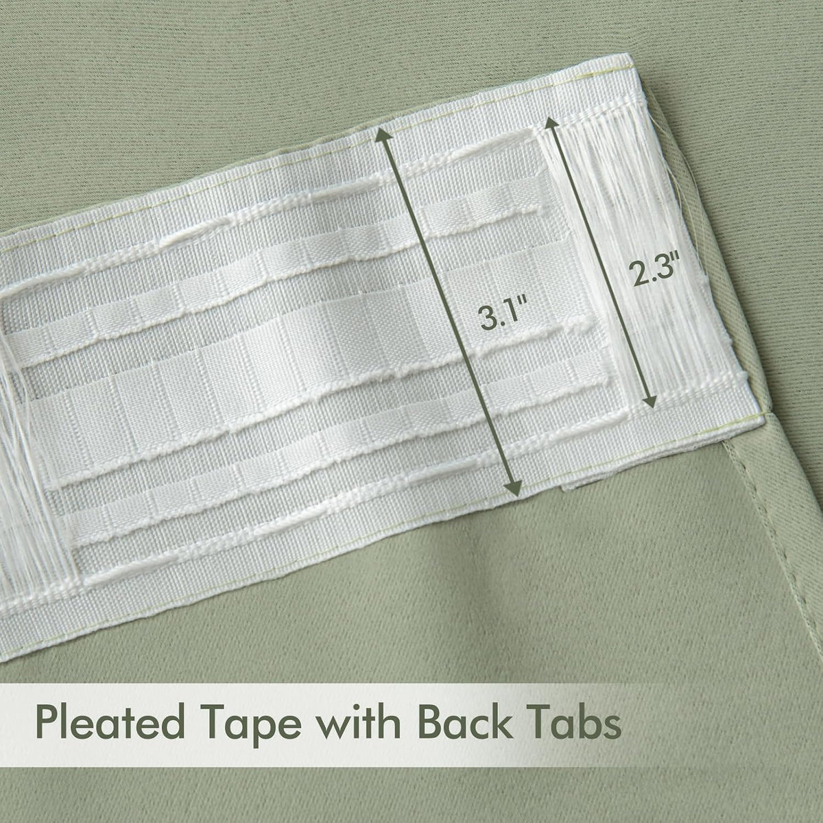 84"L x 66"W polyester curtains in Sage Green, alternate view 4