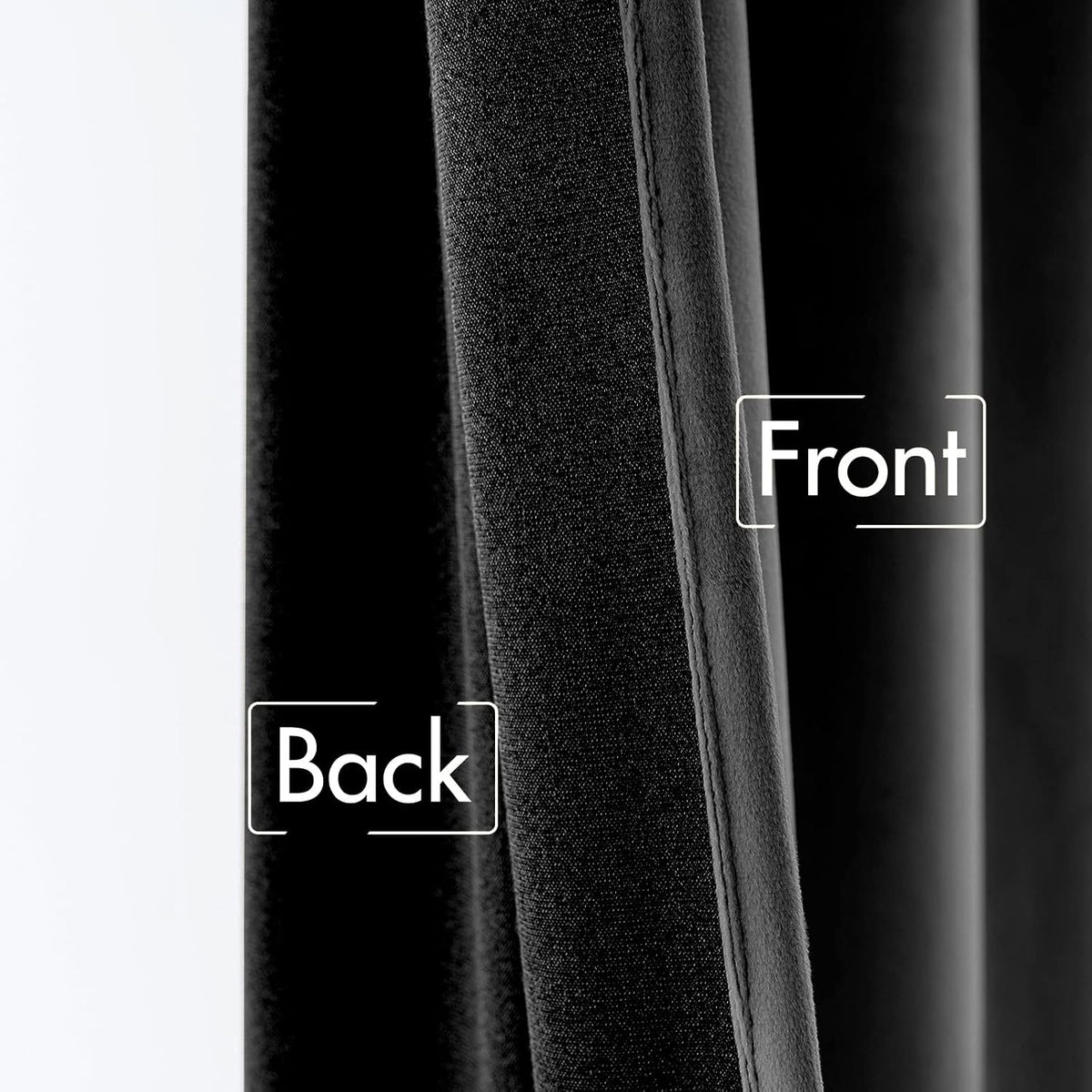90"L x 52"W polyester curtains in Black, alternate view 6