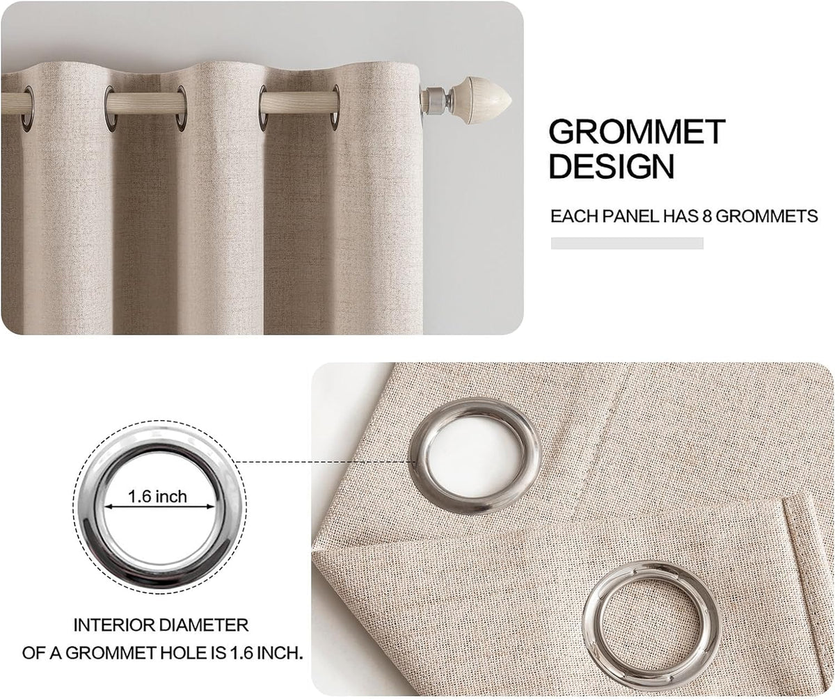 92"L x 52"W polyester curtains in Beige, alternate view 4