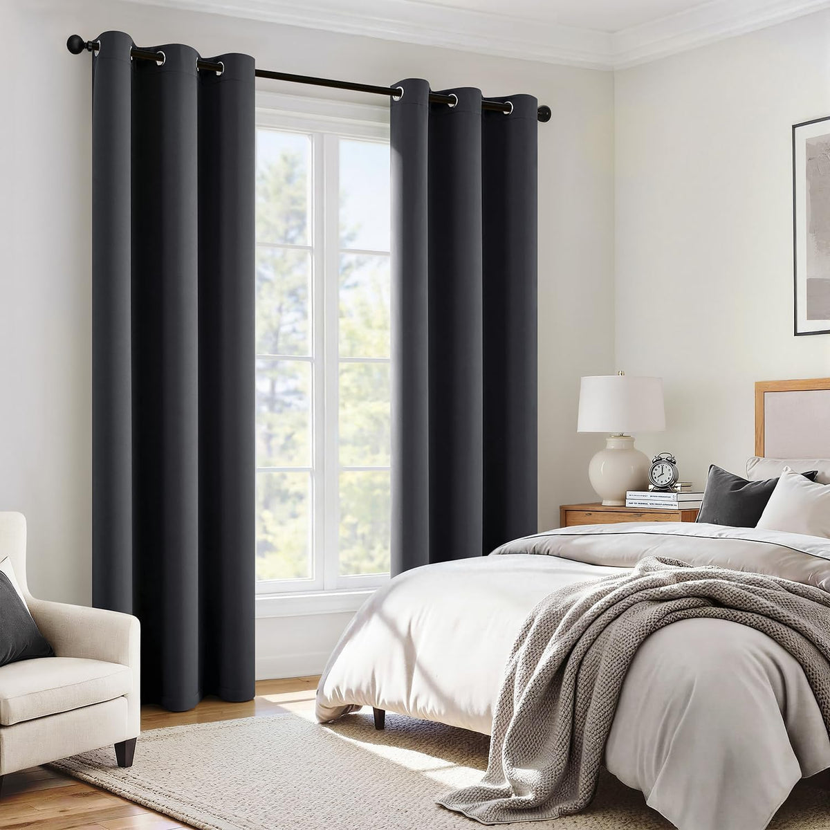 96"L x 40"W polyester curtains in Grey, alternate view 6