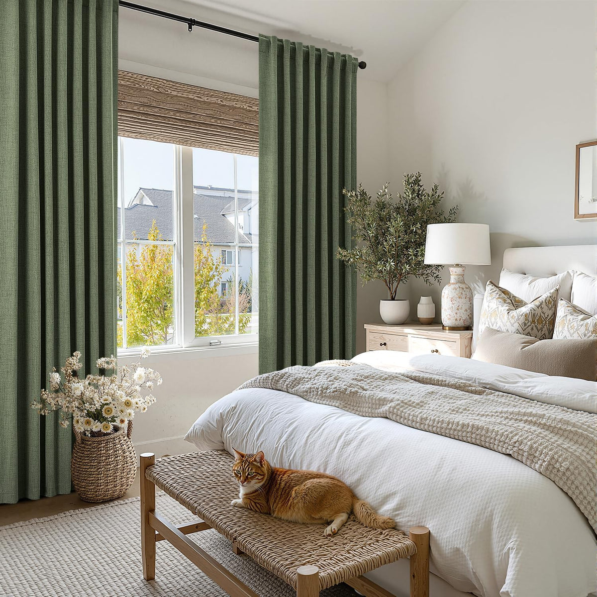 96"L x 42"W polyester curtains in Olive Green, alternate view 8