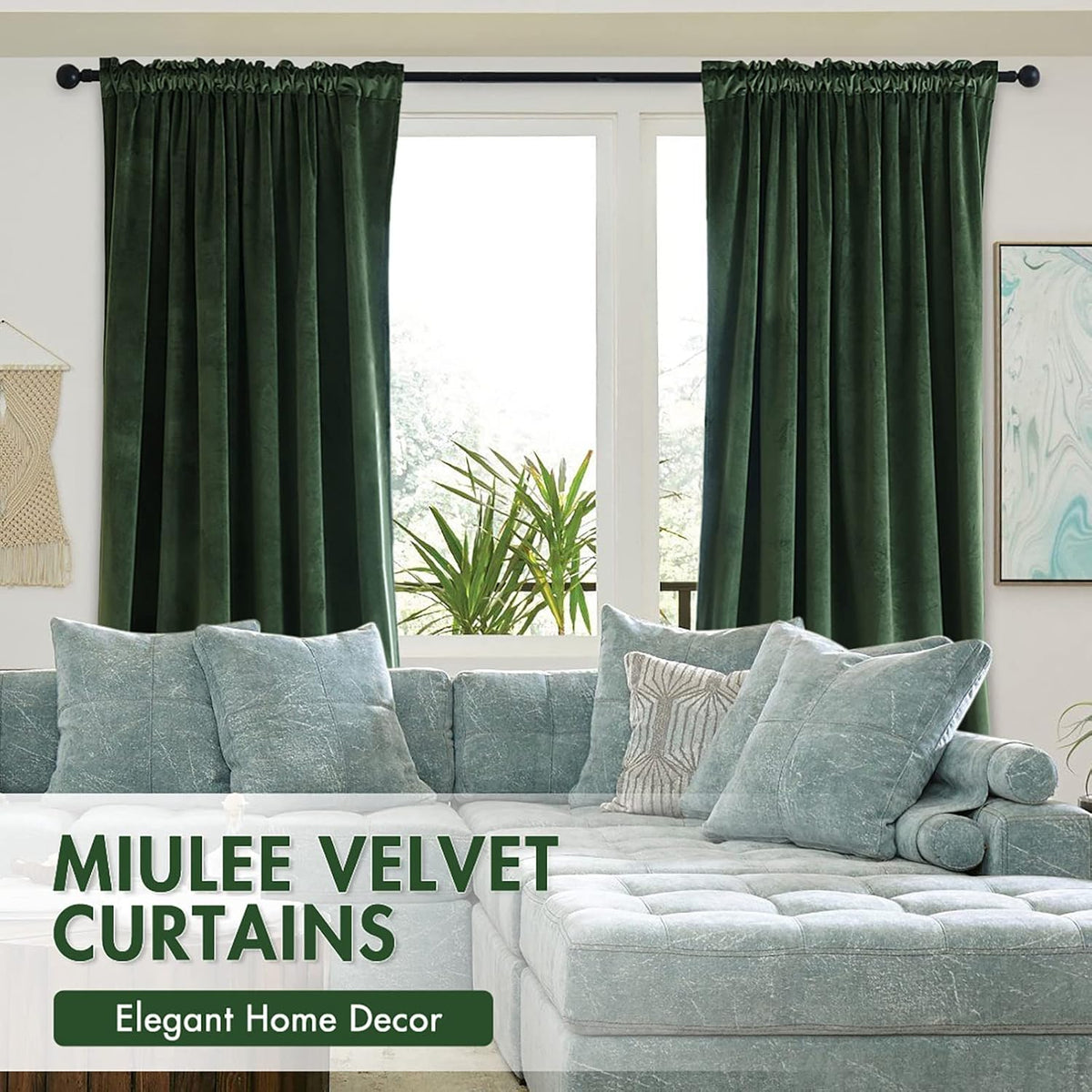 96"L x 52"W polyester curtains in Olive Green, alternate view 5