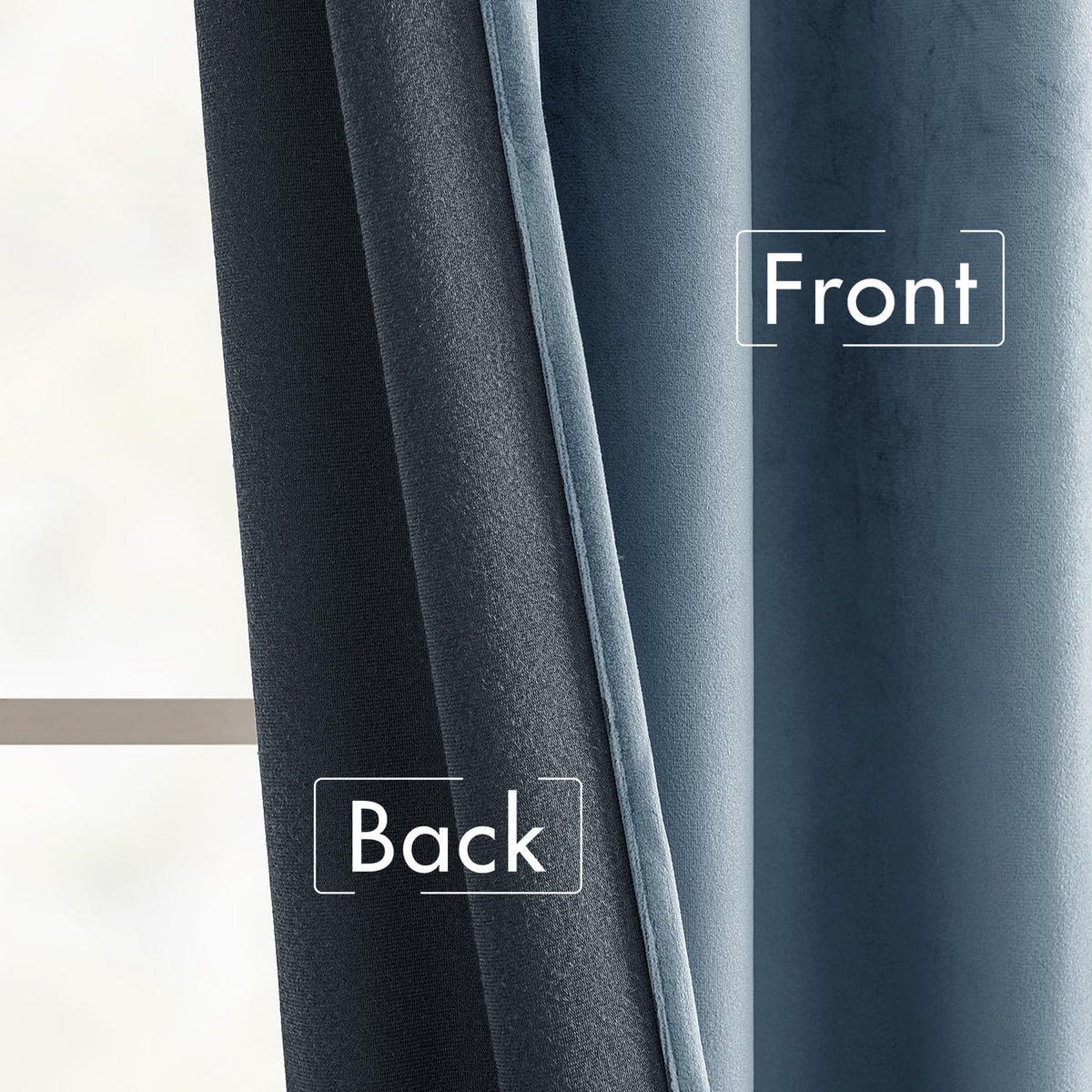 96"L x 52"W polyester curtains in Stone Blue, alternate view 6
