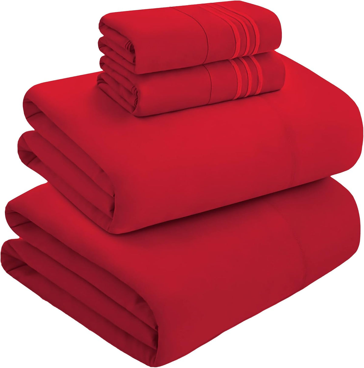 Cal King - EXTRA DEEP Pocket microfiber bedding sets in Red, alternate view 8