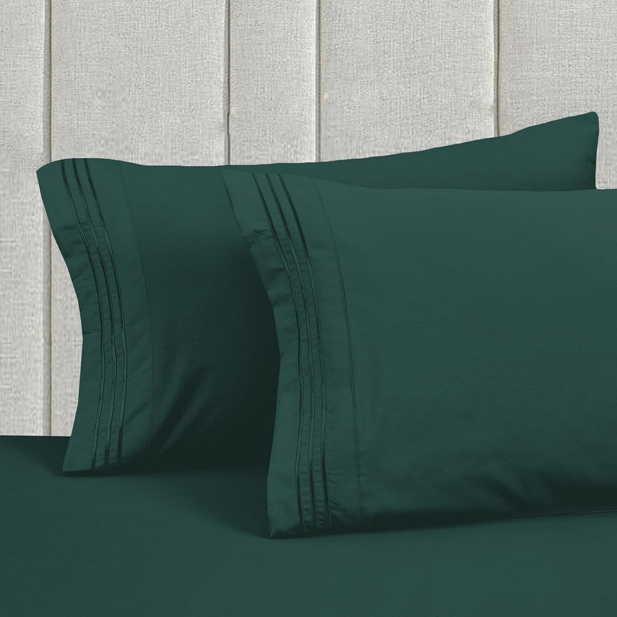 King - EXTRA DEEP Pocket microfiber bedding sets in Hunter Green, alternate view 6