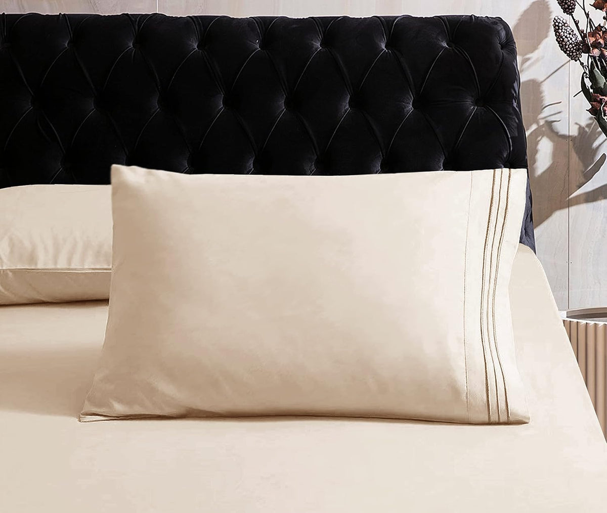 Queen microfiber bedding sets in Cream, alternate view 5