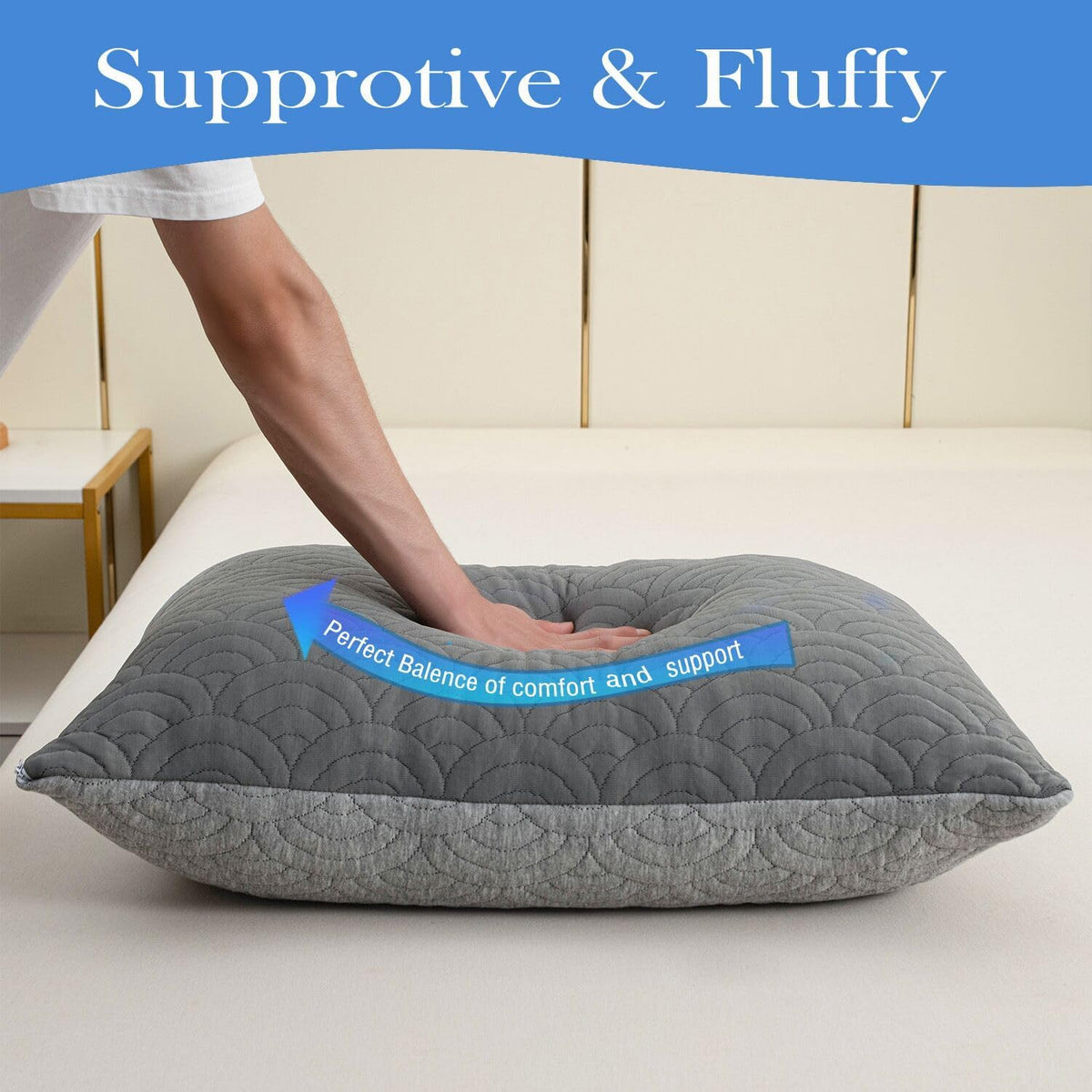 King gel memory foam pillows in Gray, alternate view 5