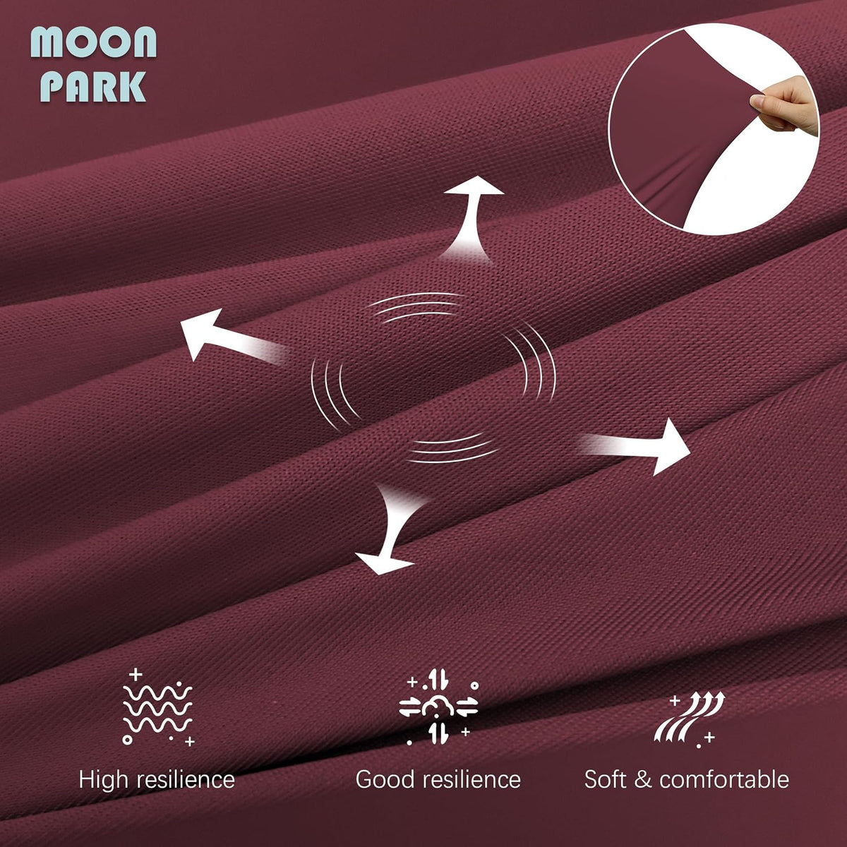 Cooling Cover - 57 Inch polyester pregnancy & maternity pillows in Burgundy, alternate view 5