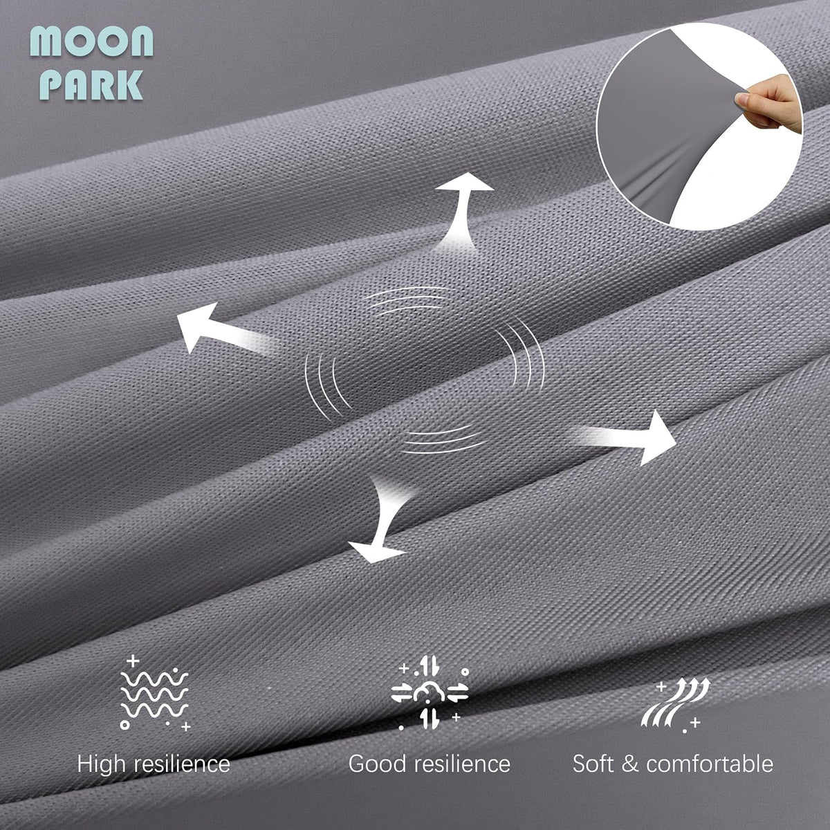 Cooling Cover - 57 Inch polyester pregnancy & maternity pillows in Dark Grey, alternate view 5