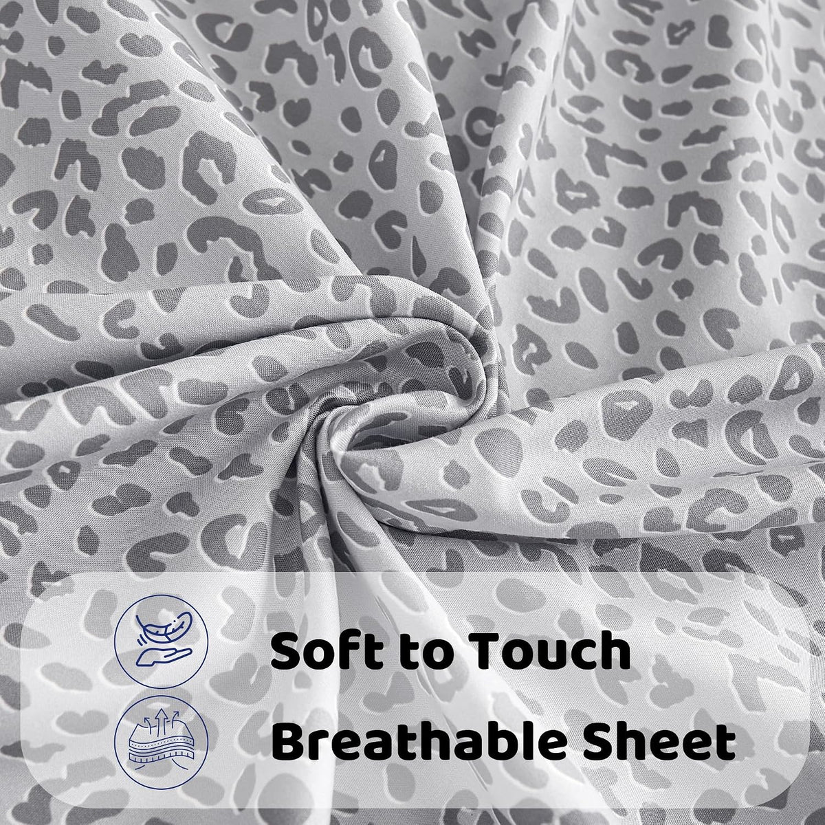 King microfiber bedding sets in Grey Leopard, alternate view 3