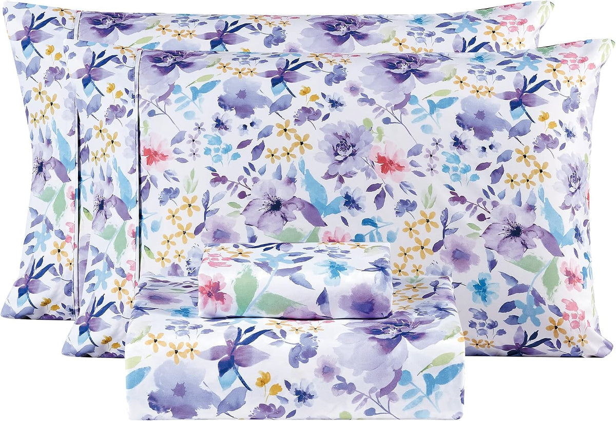 Queen microfiber bedding sets in Purple Floral