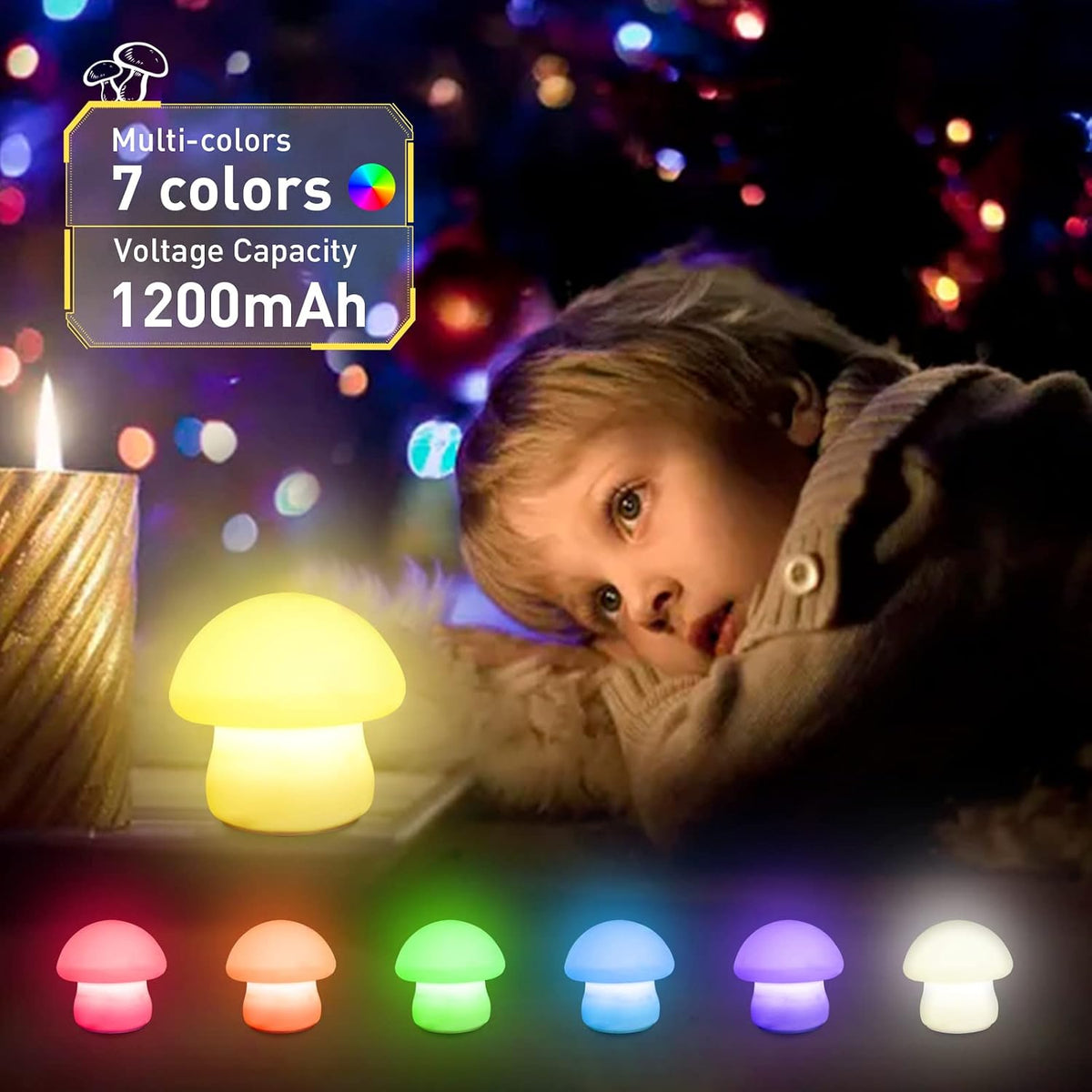 5"D x 5"W x 4.6"H silicone night lights & ambient lighting, alternate view 3