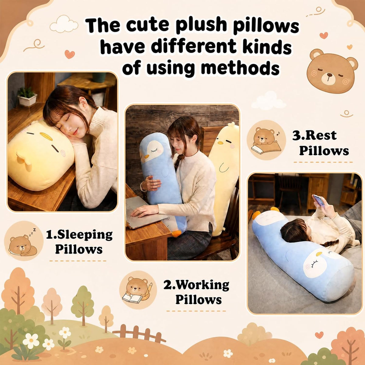 39 Inch cotton body pillows, alternate view 4