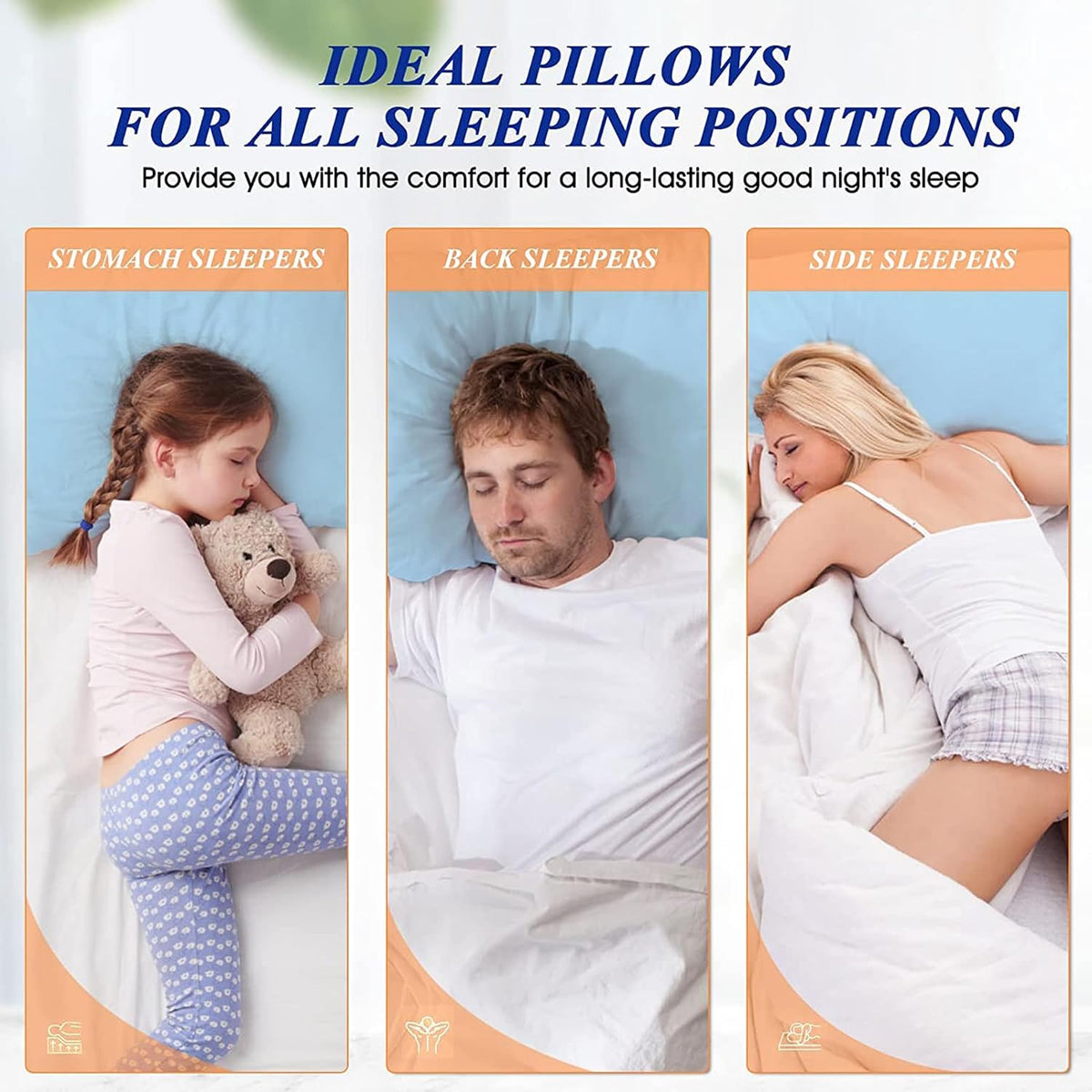 King down alternative pillows in Blue, alternate view 6