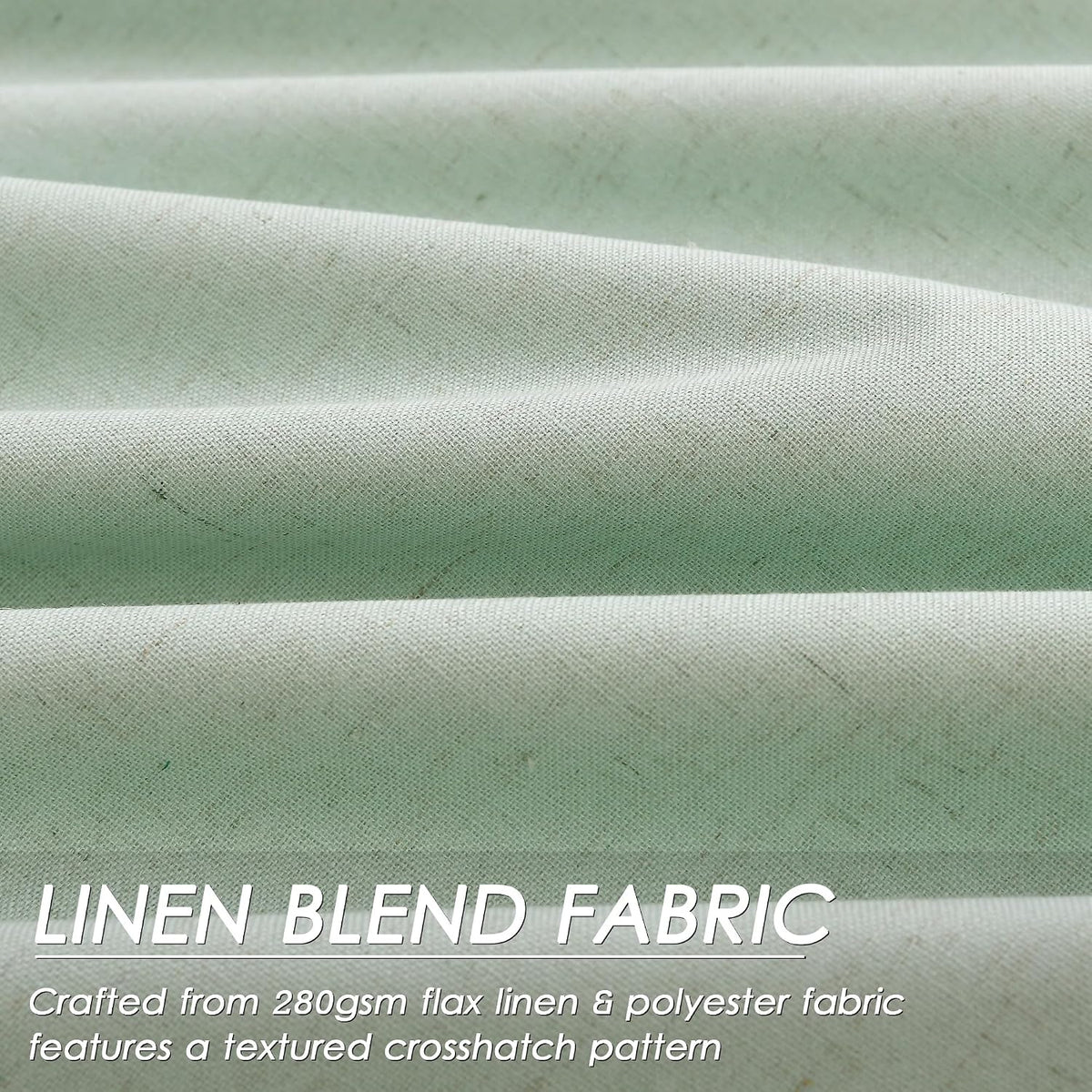 102"L x 52"W linen curtains in Aqua Green, alternate view 5