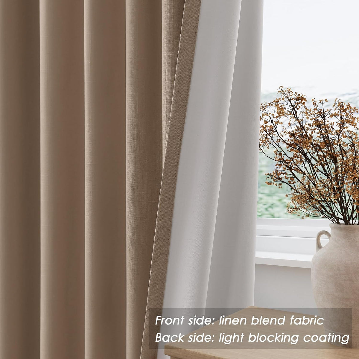 120"L x 52"W linen curtains, alternate view 7