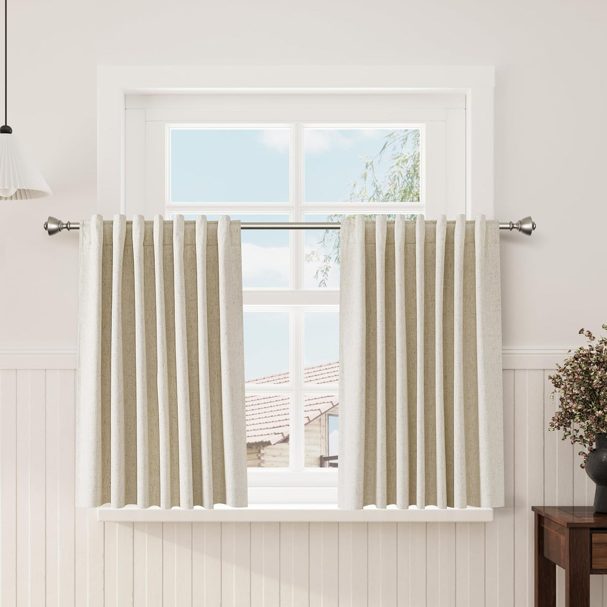 45"L x 52"W linen curtains