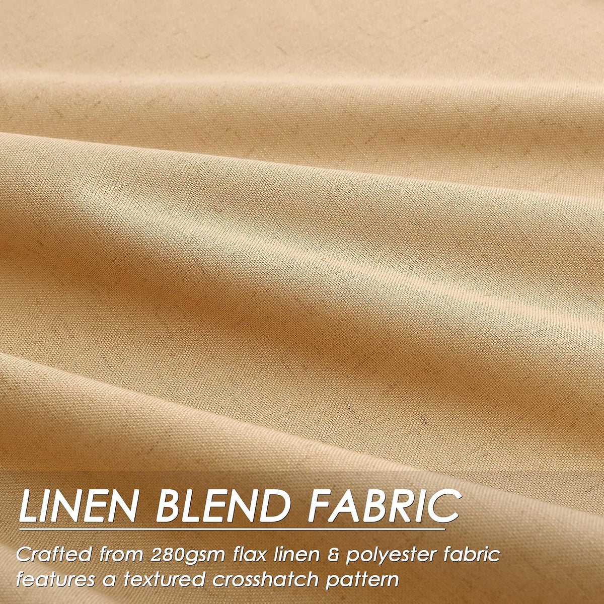 84"L x 52"W linen curtains in Camel, alternate view 5