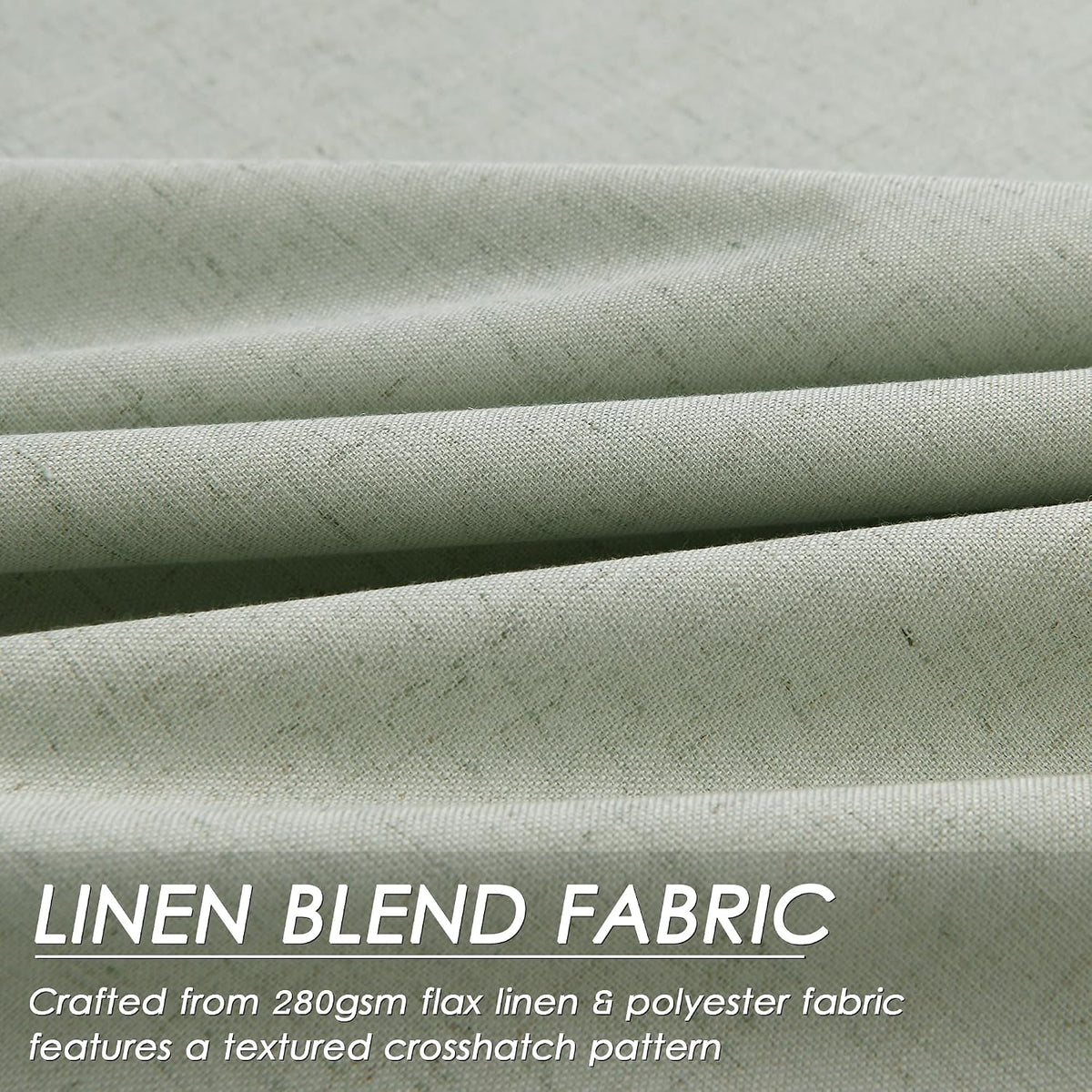 90"L x 52"W linen curtains in Mist Sage, alternate view 5