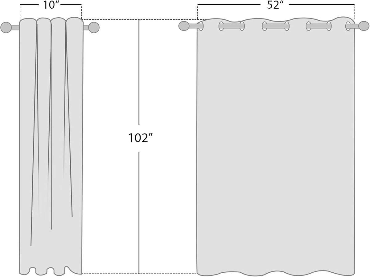 102"L x 52"W linen curtains in Ivory, alternate view 2