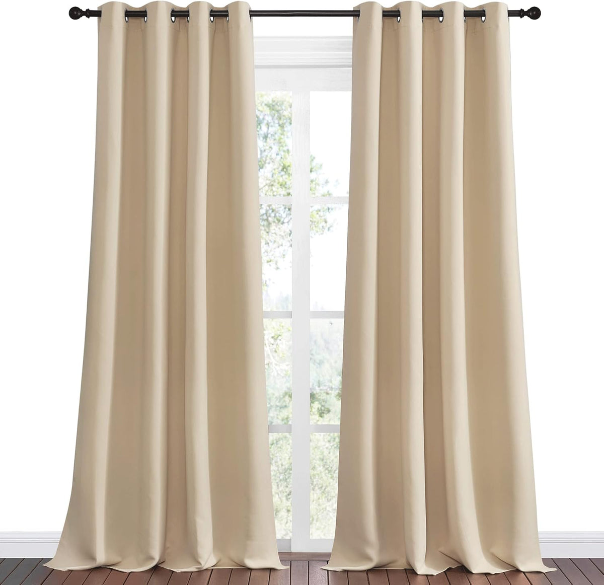 102"L x 55"W polyester curtains in Biscotti Beige, alternate view 2