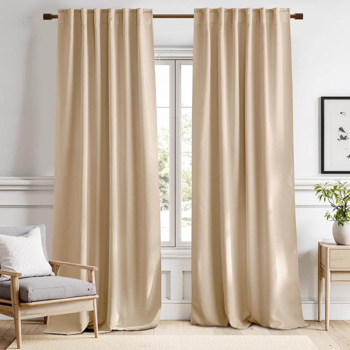 108"L x 52"W polyester curtains in Biscotti Beige, alternate view 2