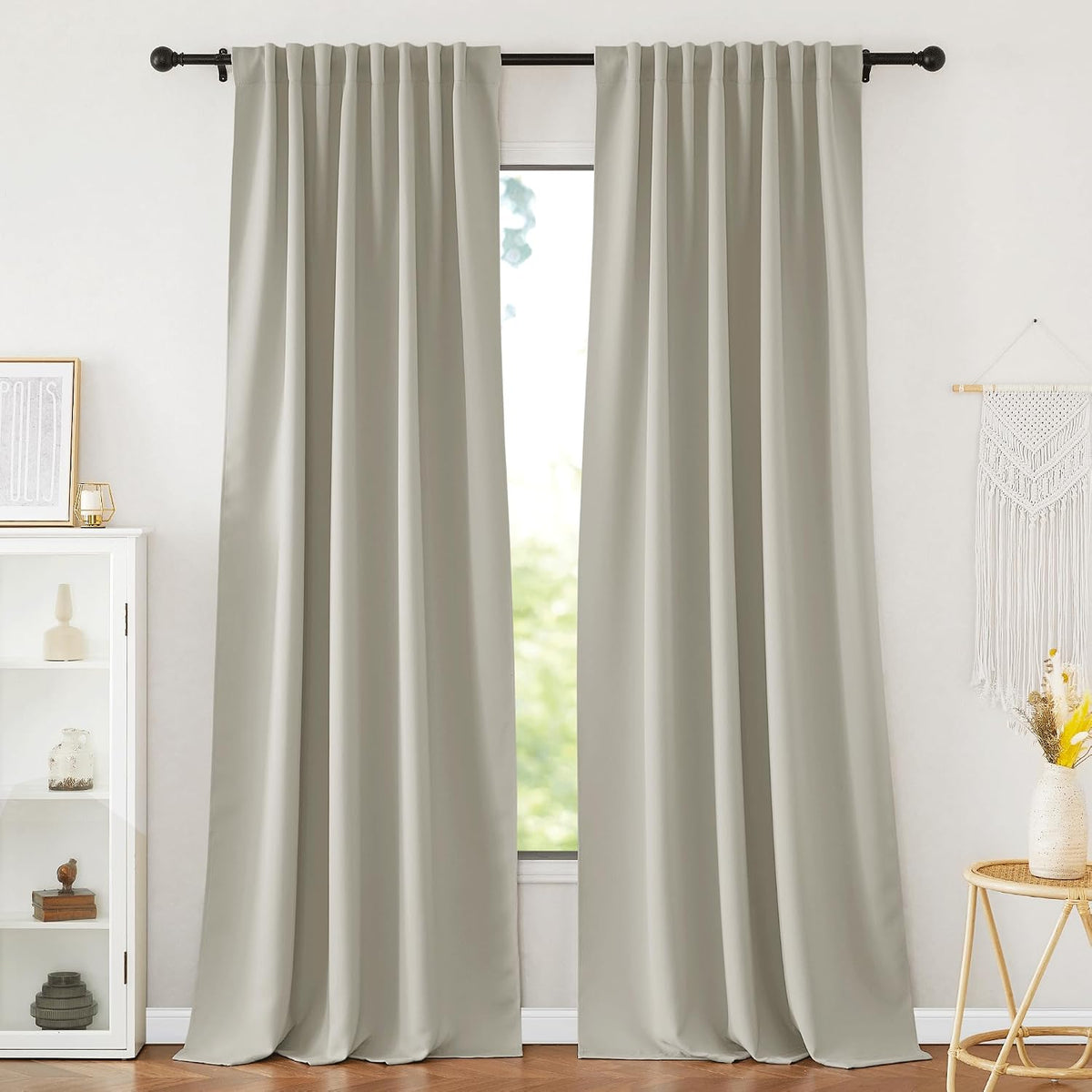 108"L x 52"W polyester curtains in Natural Color, alternate view 2