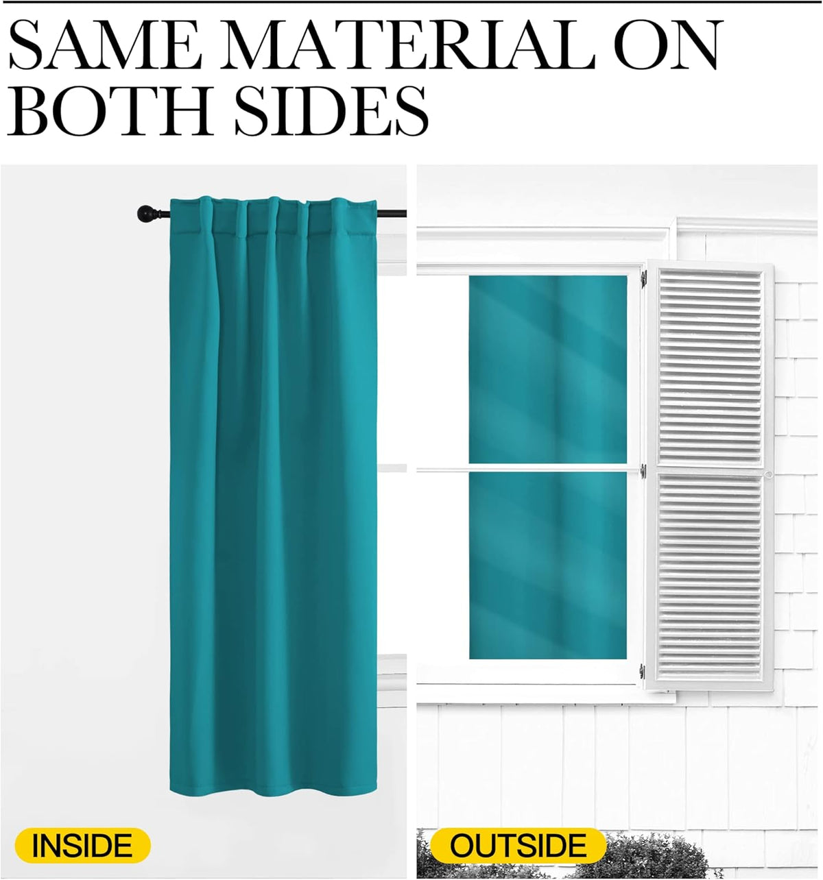 108"L x 52"W polyester curtains in Peacock Teal, alternate view 6