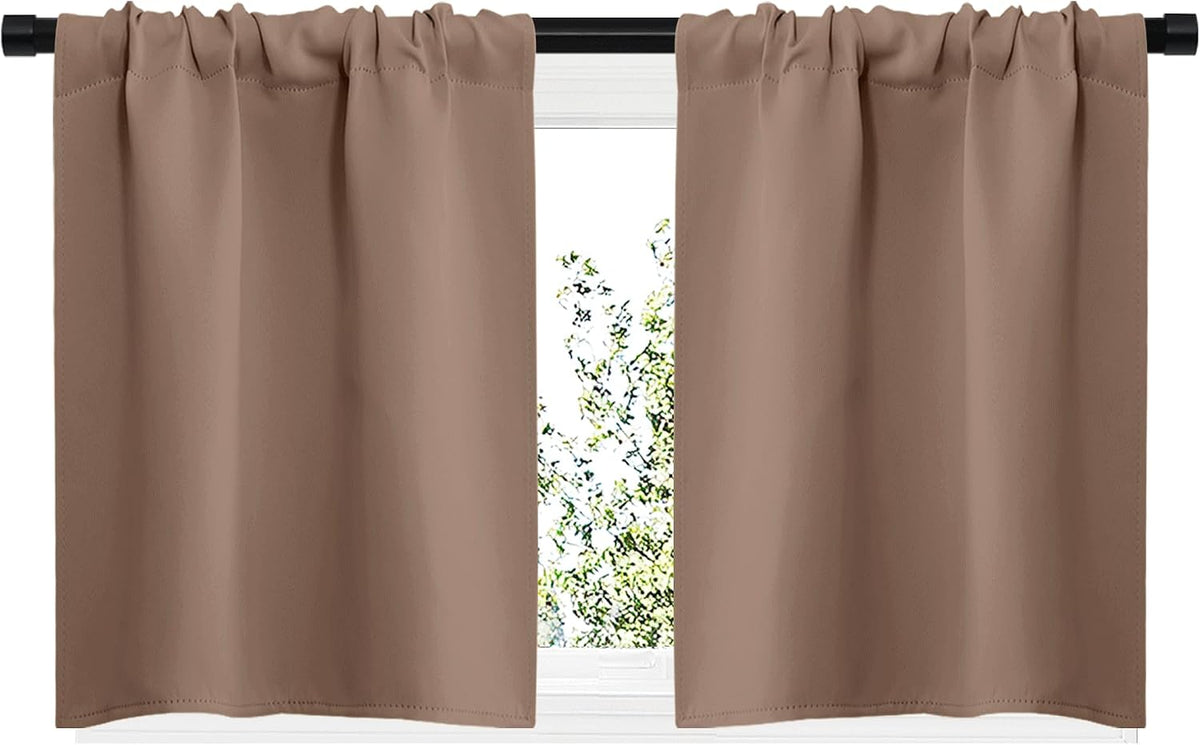 20"L x 29"W polyester curtains in Cappuccino, alternate view 2